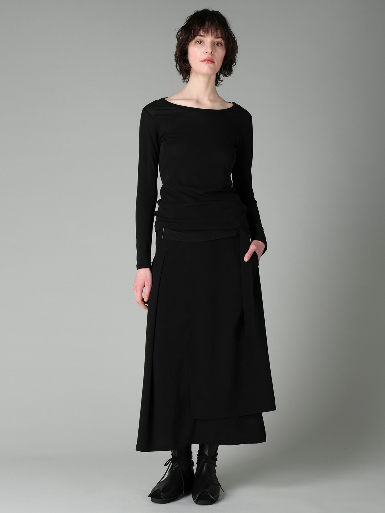 80/-HIGH TWISTED SINGLE JERSEY LONG SLV ROUND NECK T