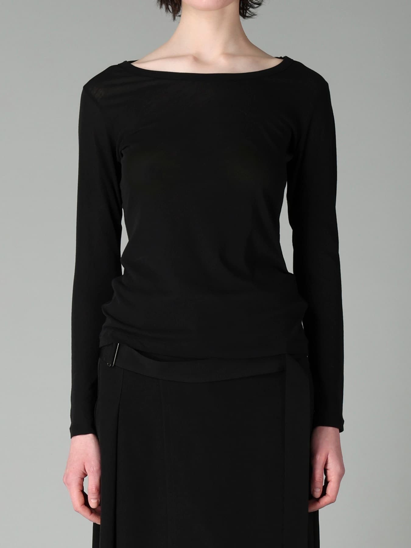 80/-HIGH TWISTED SINGLE JERSEY LONG SLV ROUND NECK T