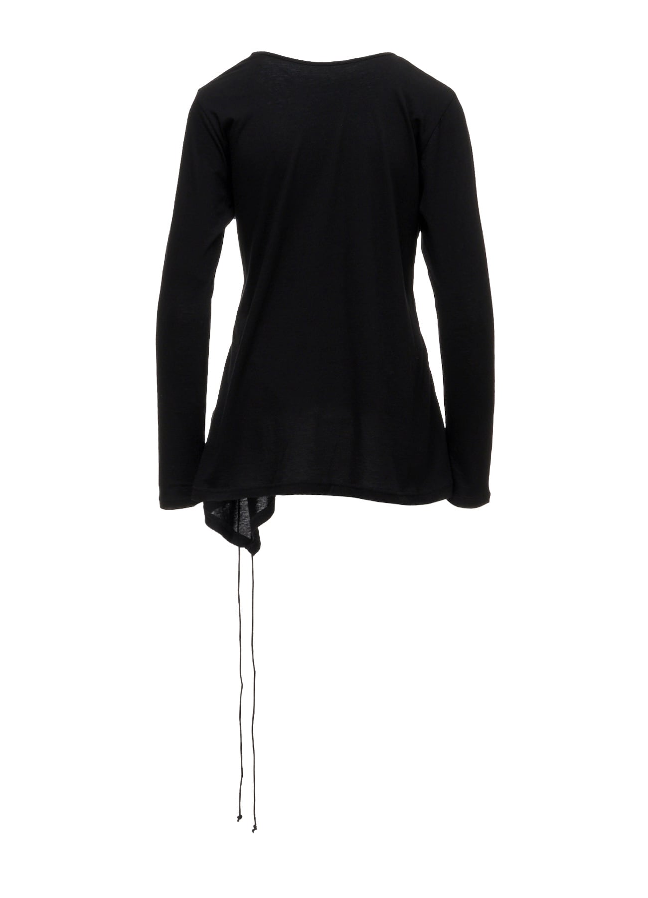 COTTON CASHMERE SINGLE JERSEY LACE-UP LONG SLV T