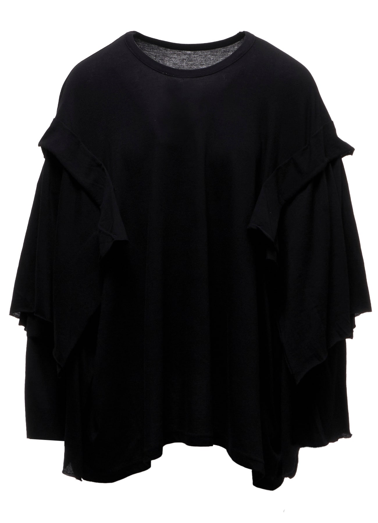 40/-COTTON SINGLE JERSEY DRAPED LONG SLV T