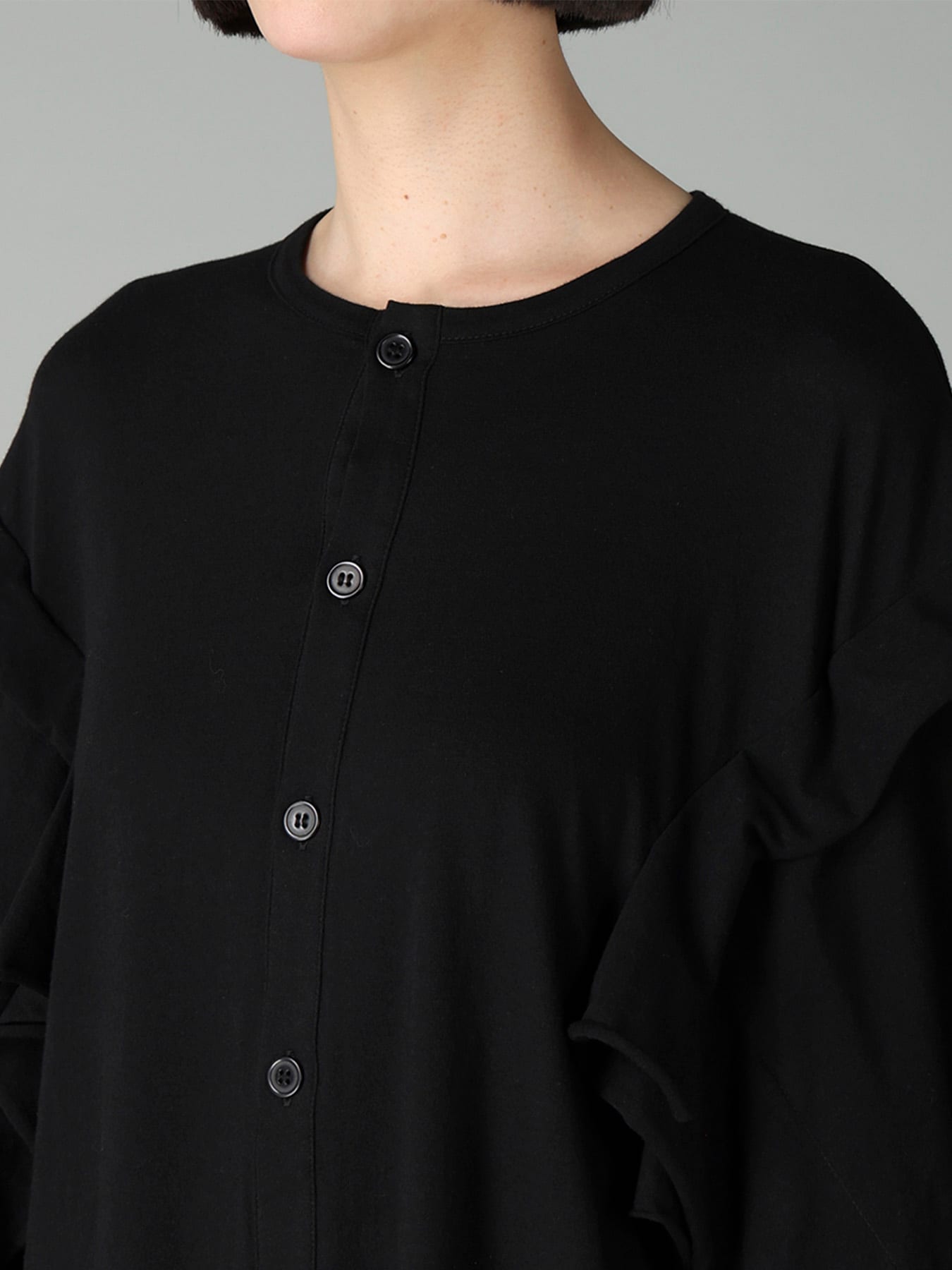 40/-COTTON SINGLE JERSEY DRAPED CARDIGAN