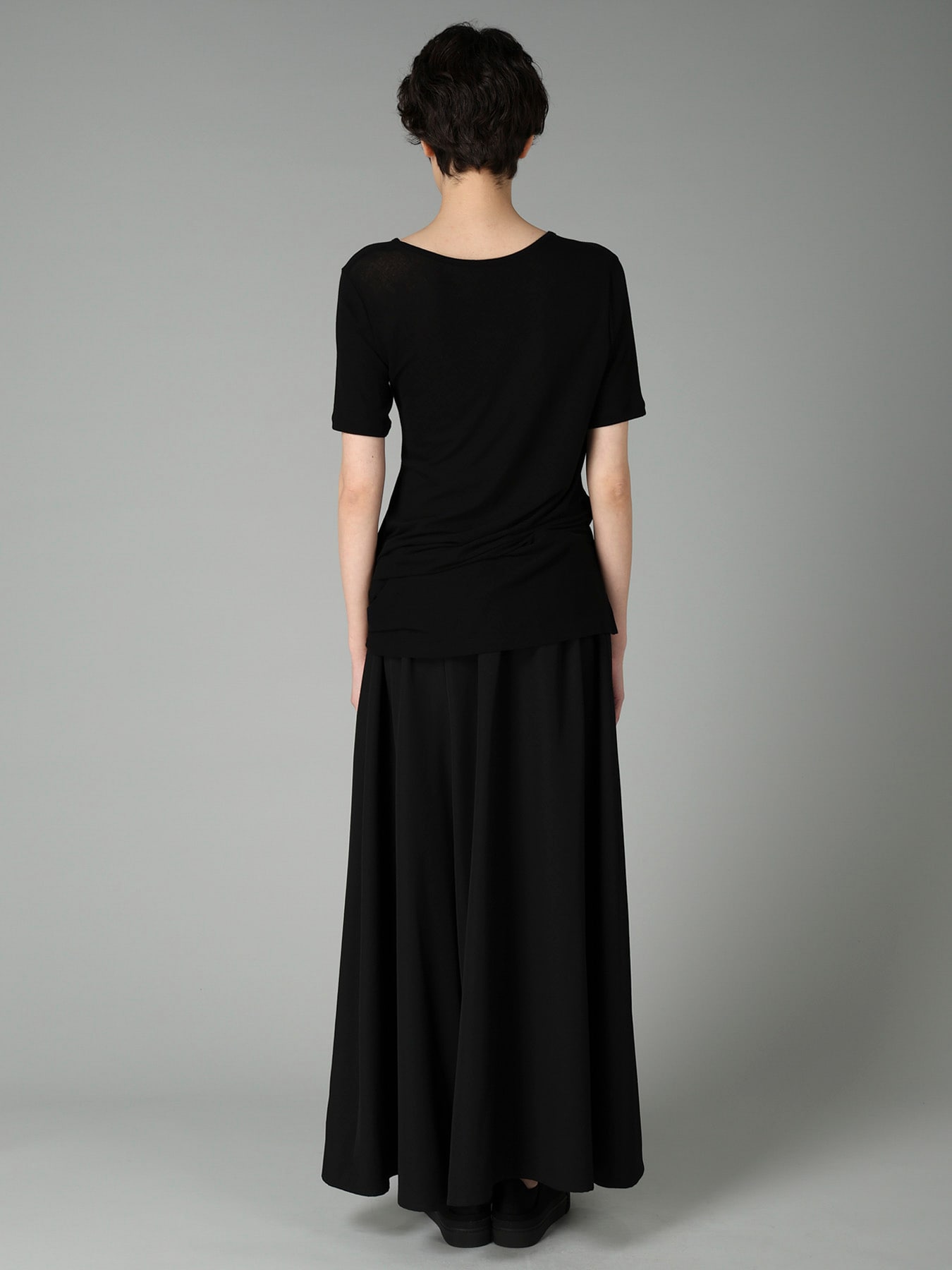 HIGH TWISTED RIB WAIST GATHERED SHORT SLV T