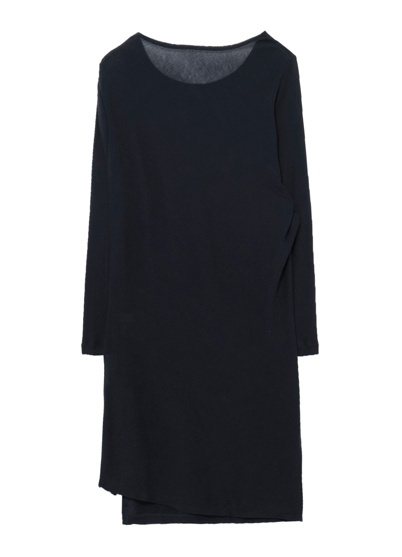 HIGH TWISTED RIB WAIST GATHERED LONG SLV T