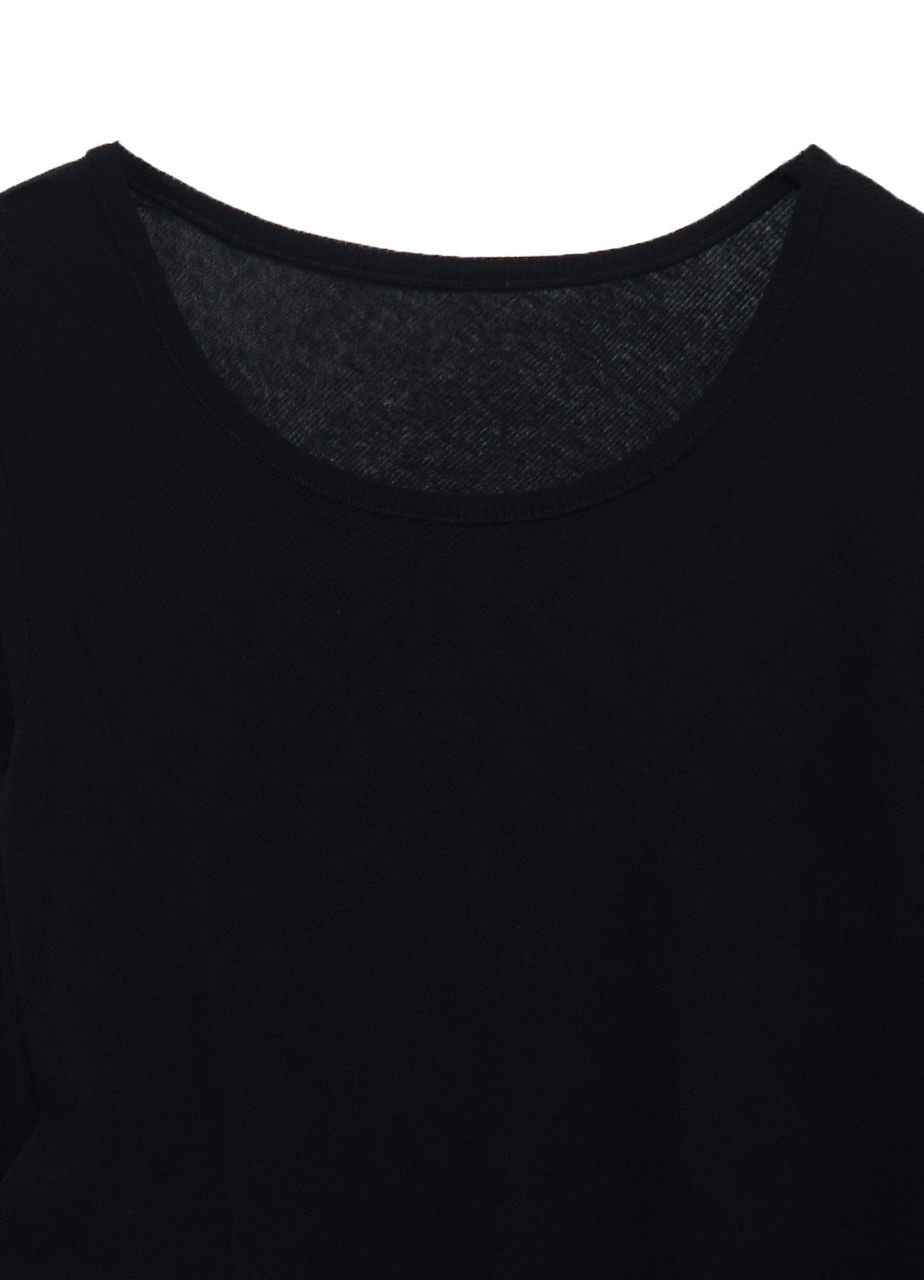 HIGH TWISTED RIB WAIST GATHERED LONG SLV T