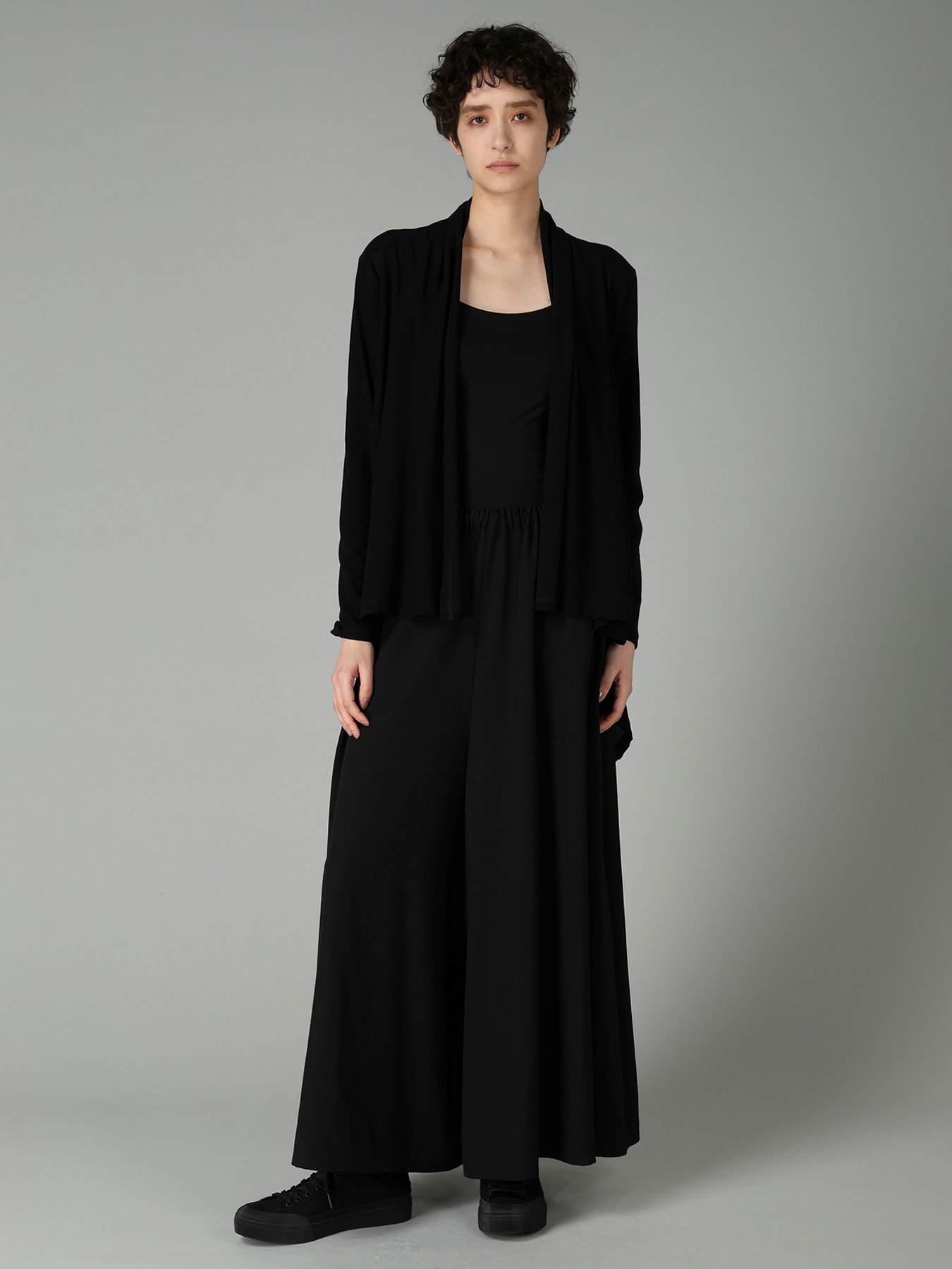 HIGH TWISTED SINGLE JERSEY SHOULDER GUSSET CARDIGAN