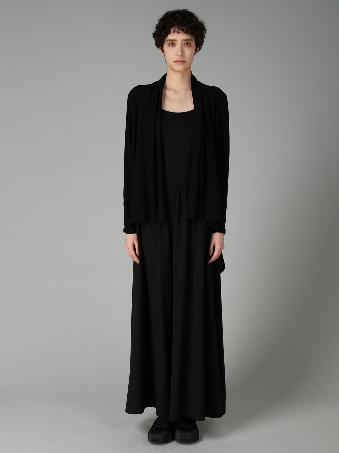 HIGH TWISTED SINGLE JERSEY SHOULDER GUSSET CARDIGAN