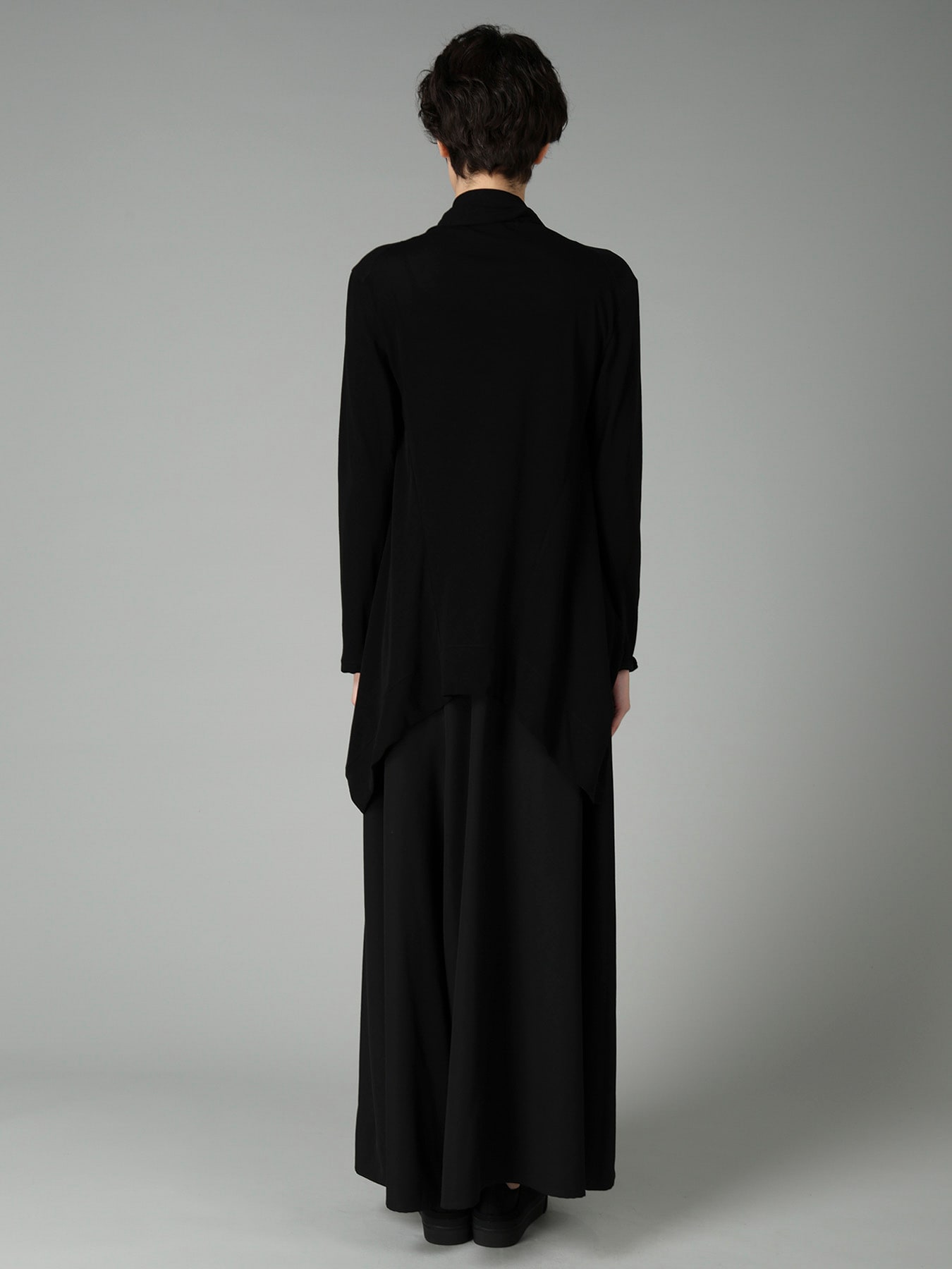 HIGH TWISTED SINGLE JERSEY SHOULDER GUSSET CARDIGAN
