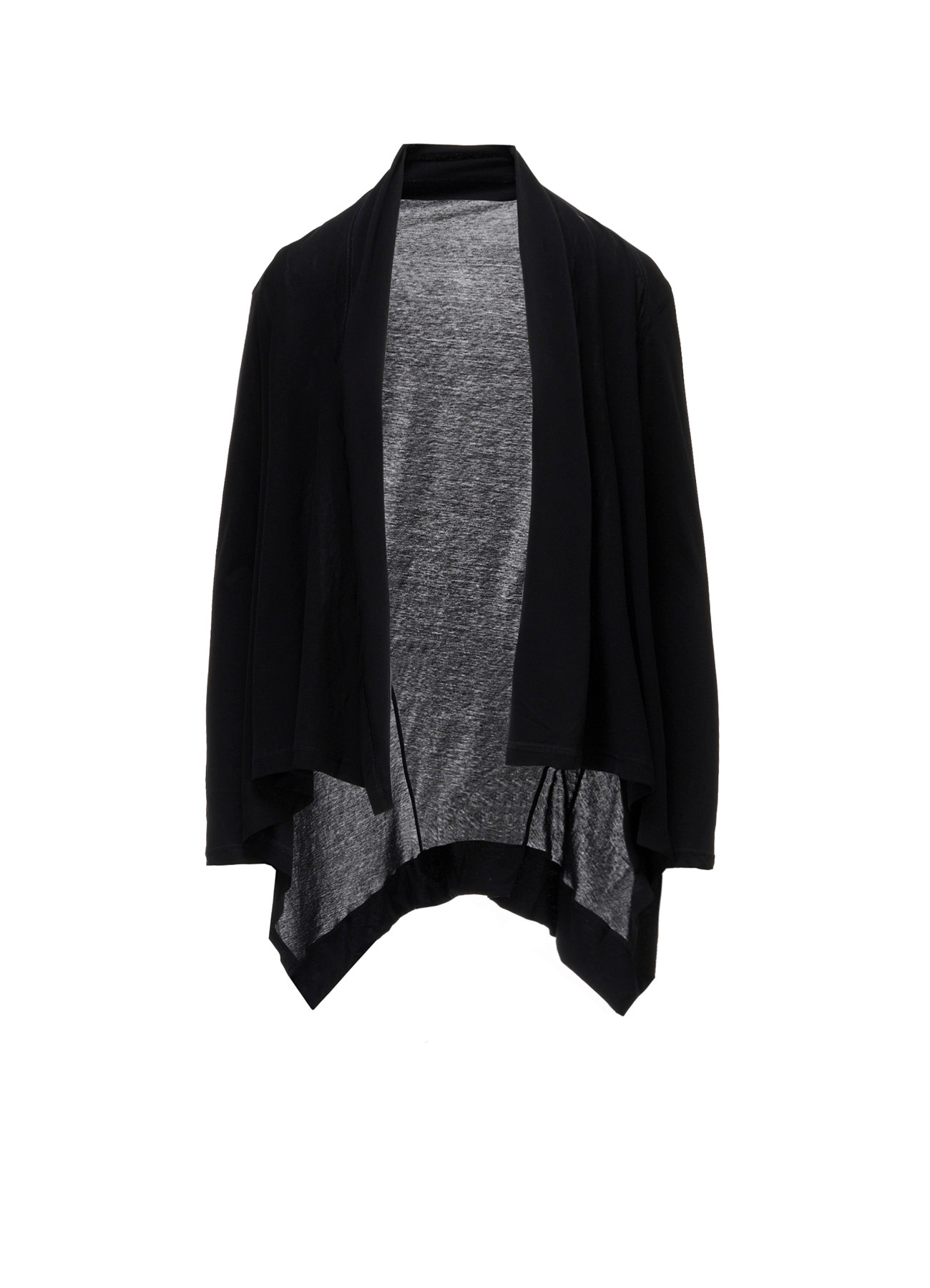 HIGH TWISTED SINGLE JERSEY SHOULDER GUSSET CARDIGAN