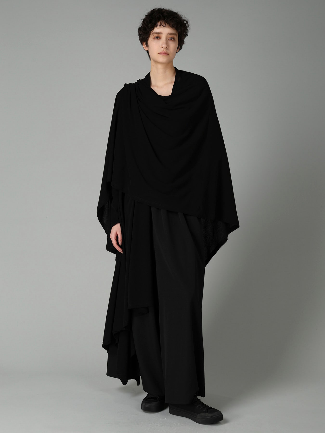 HIGH TWISTED SINGLE JERSEY DRAPED LONG CARDIGAN