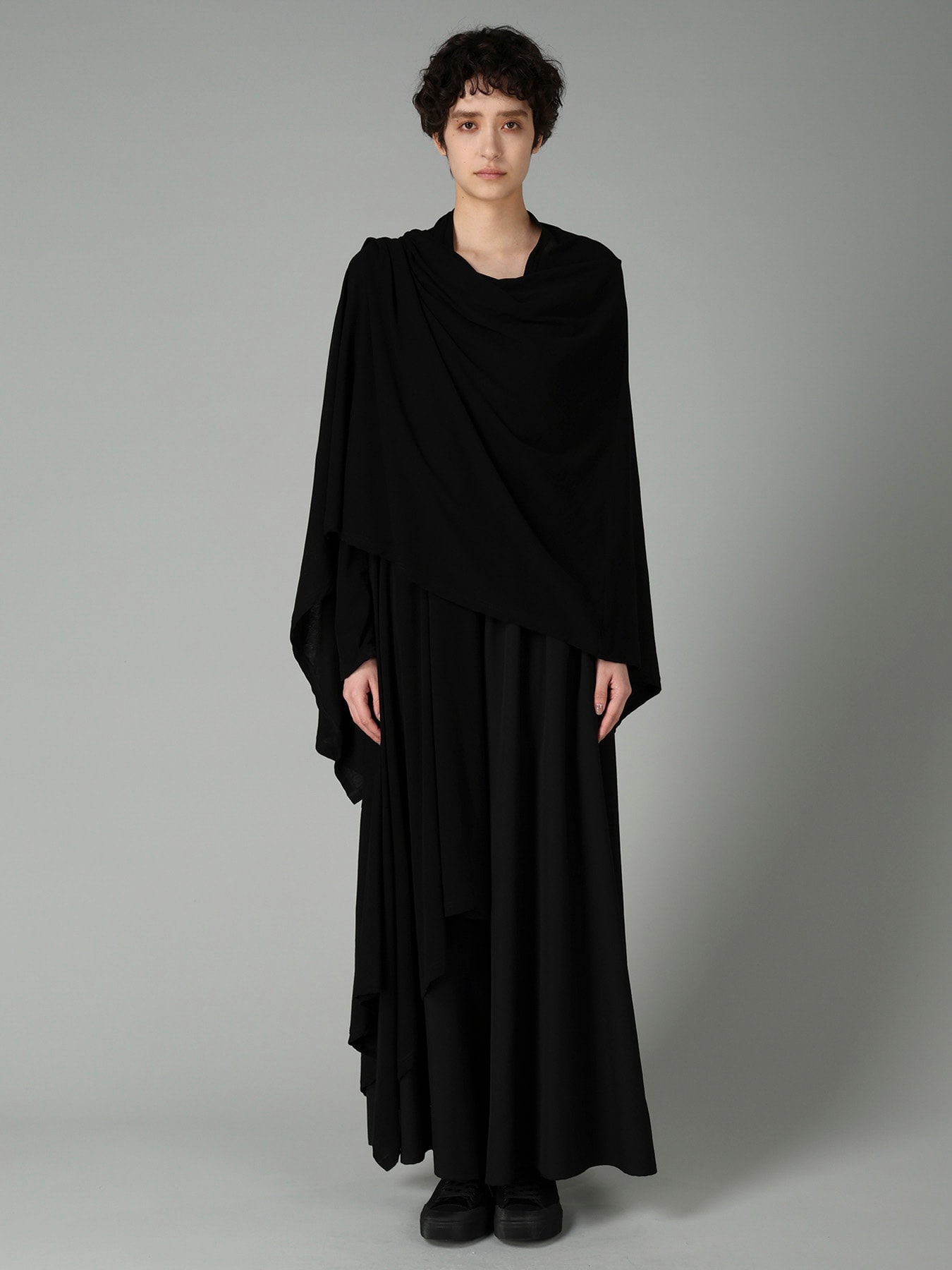 HIGH TWISTED SINGLE JERSEY DRAPED LONG CARDIGAN