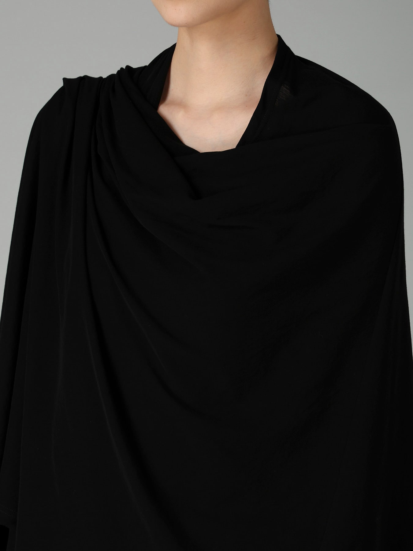 HIGH TWISTED SINGLE JERSEY DRAPED LONG CARDIGAN
