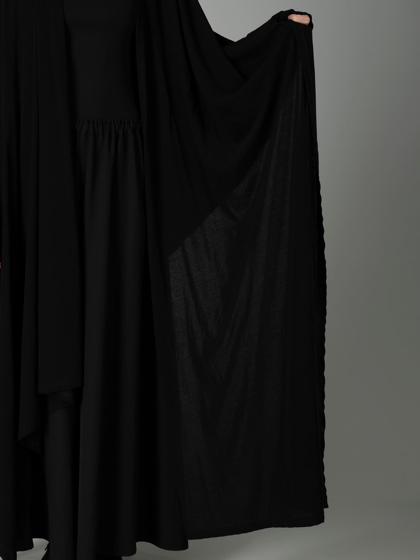 HIGH TWISTED SINGLE JERSEY DRAPED LONG CARDIGAN