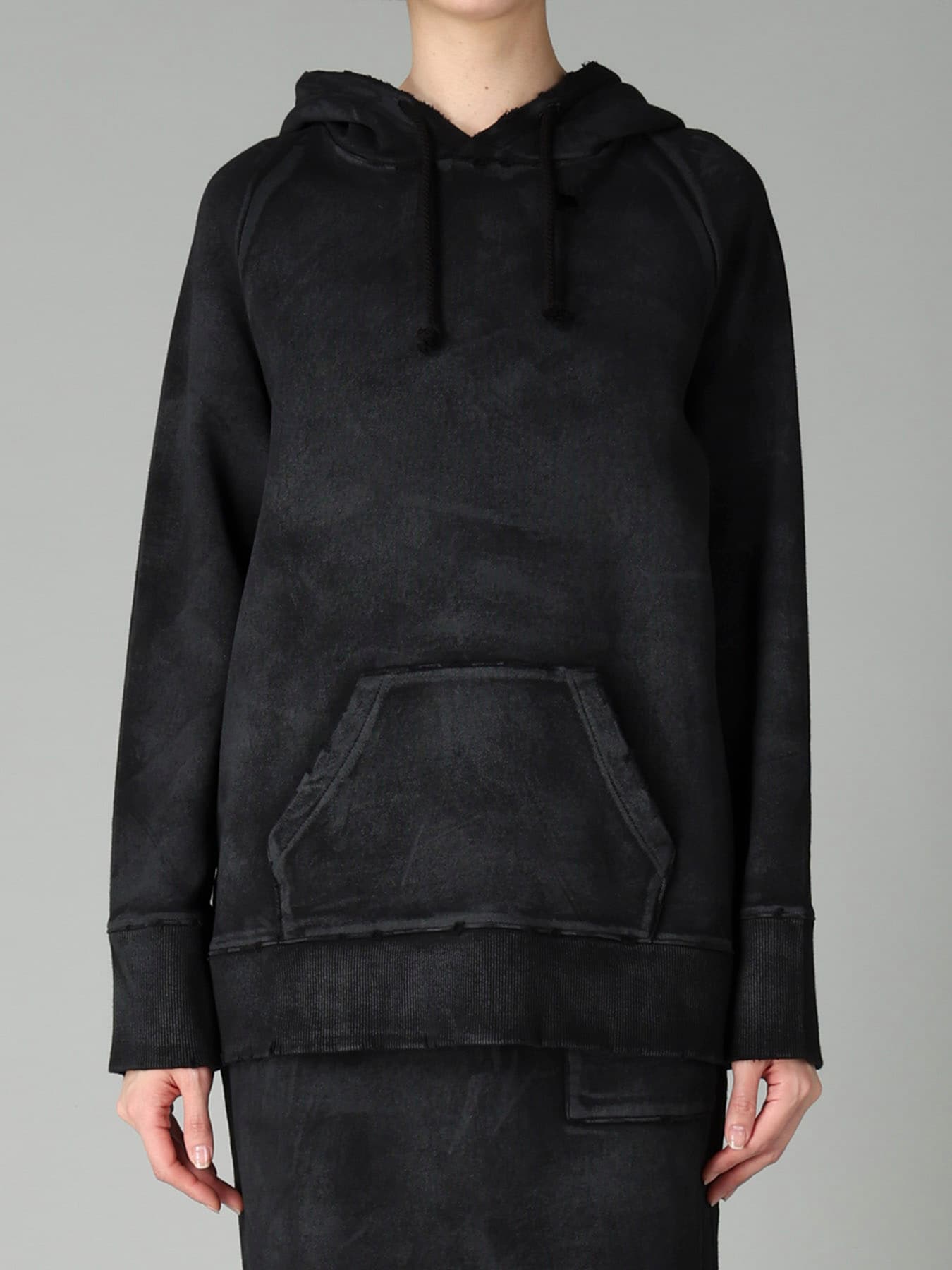 FRENCH TERRY DAMAGED HOODIE