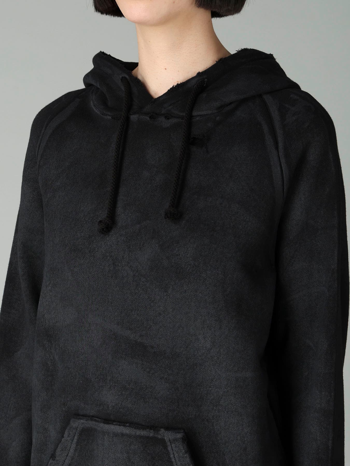 FRENCH TERRY DAMAGED HOODIE