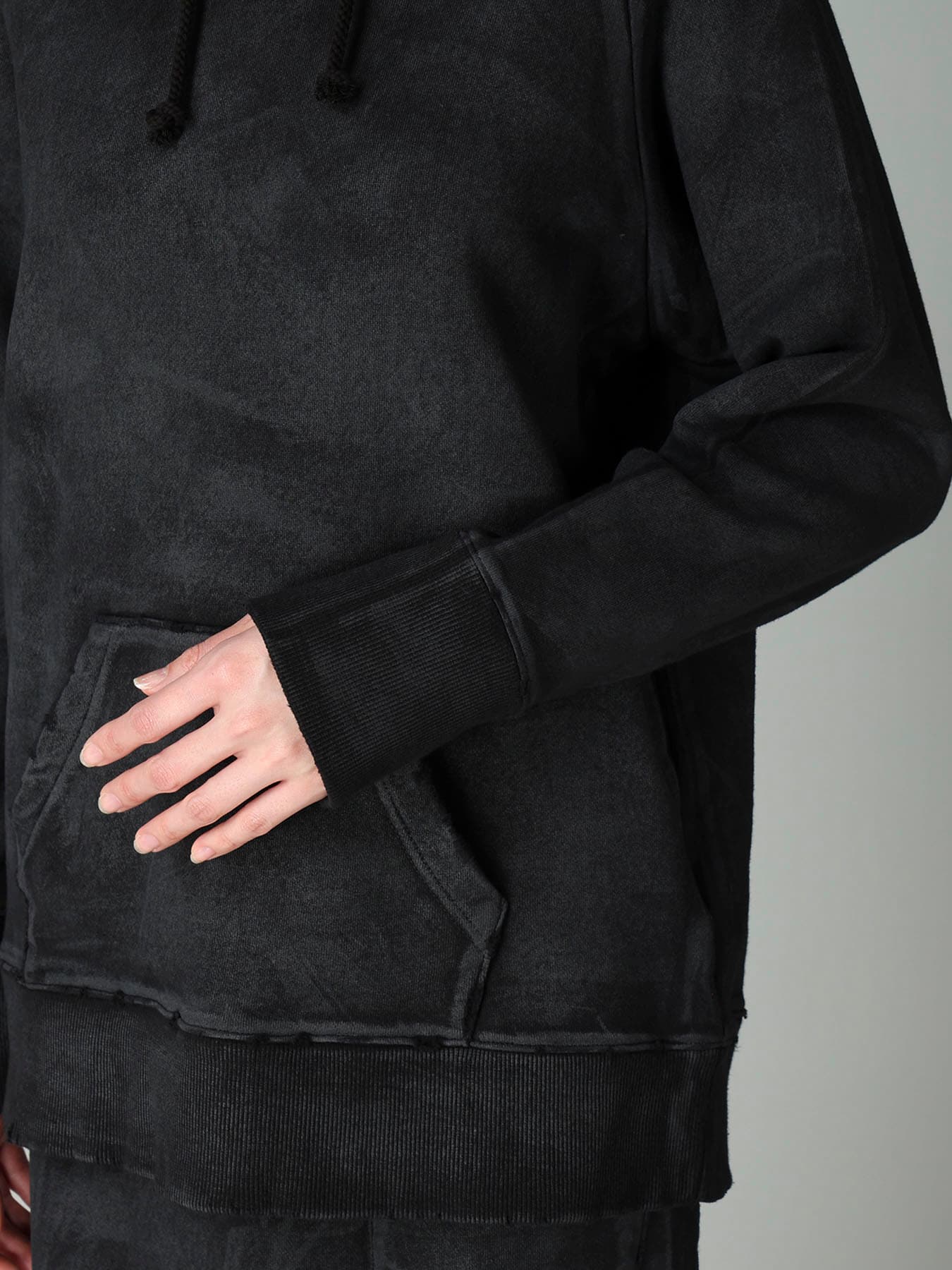 FRENCH TERRY DAMAGED HOODIE