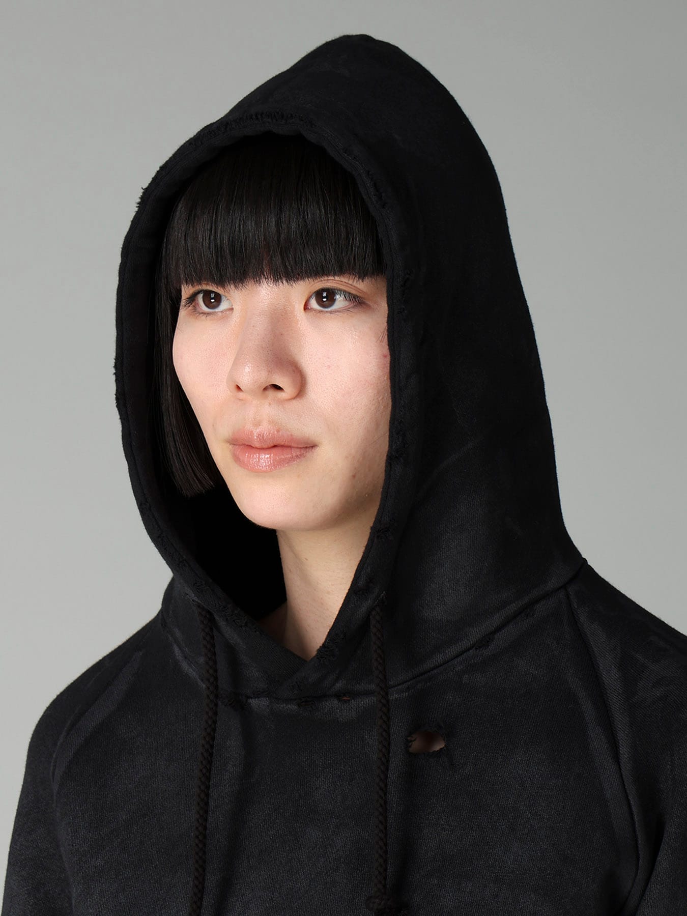 FRENCH TERRY DAMAGED HOODIE