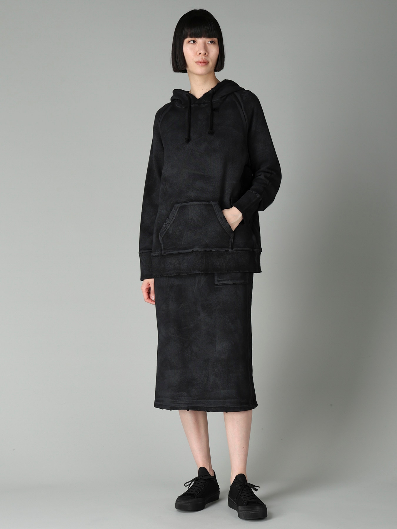 FRENCH TERRY DAMAGED SKIRT