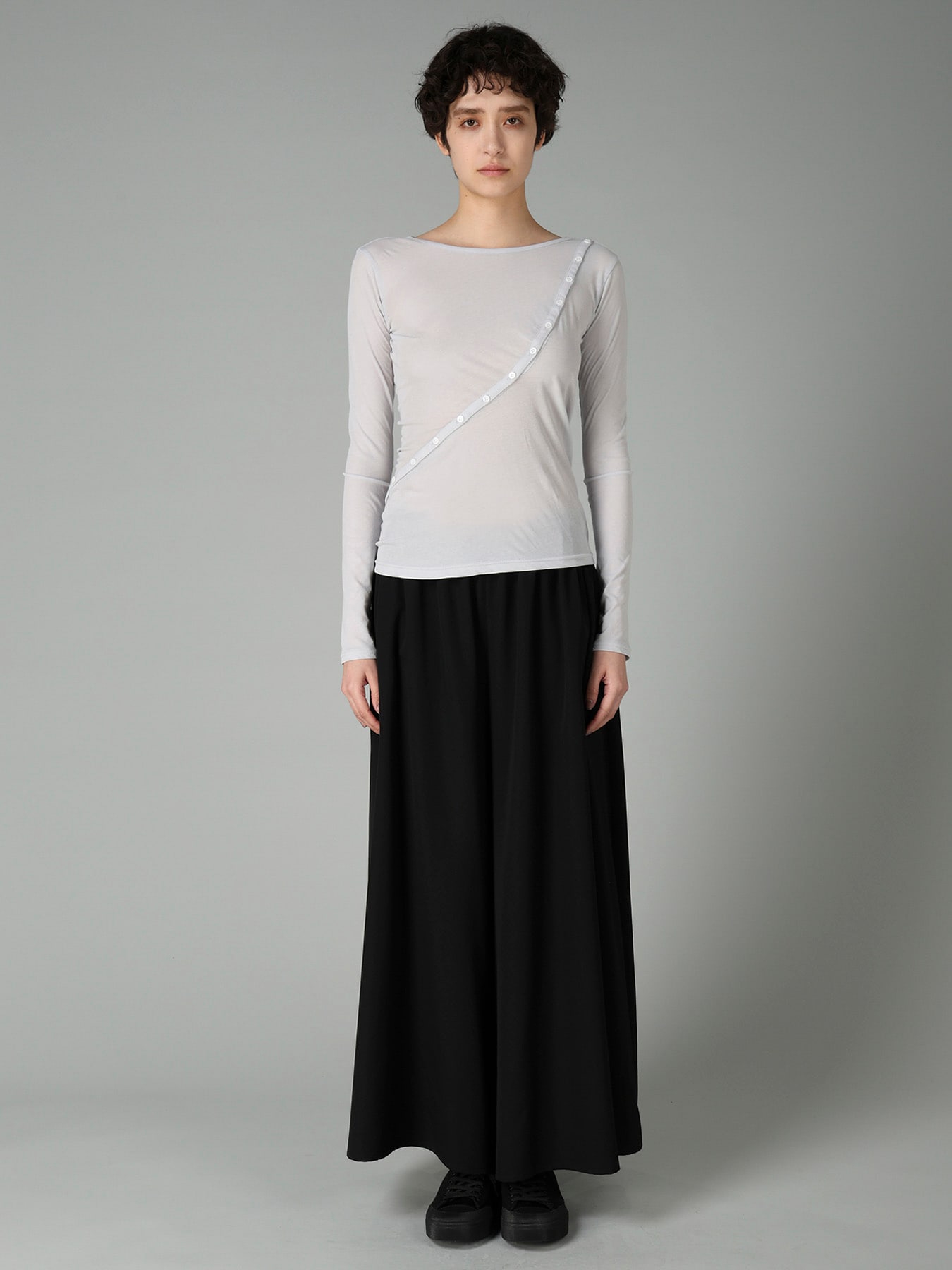 HIGH TWISTED SINGLE JERSEY DIGONAL BUTTON LONG SLV T
