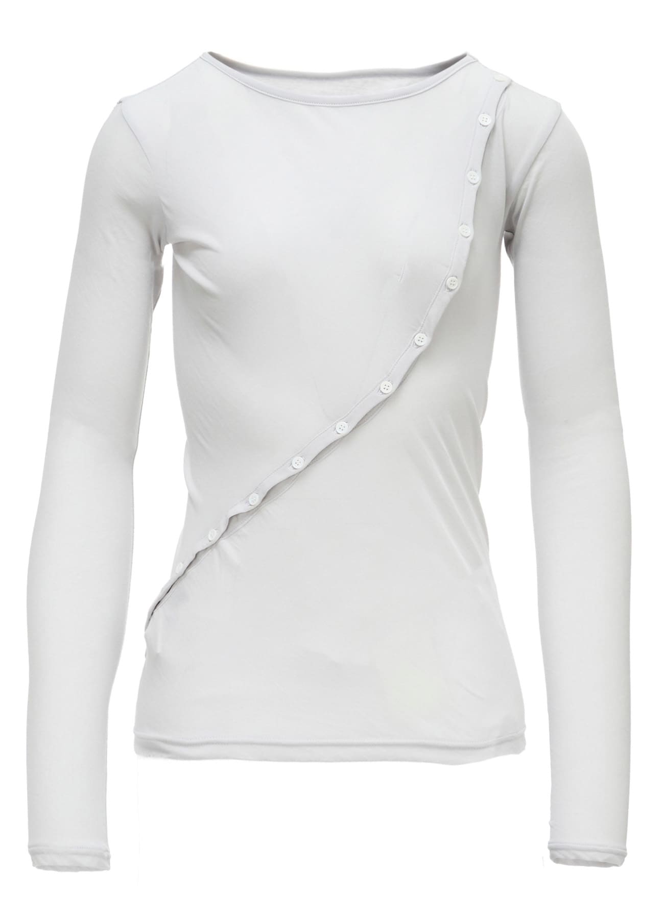 HIGH TWISTED SINGLE JERSEY DIGONAL BUTTON LONG SLV T