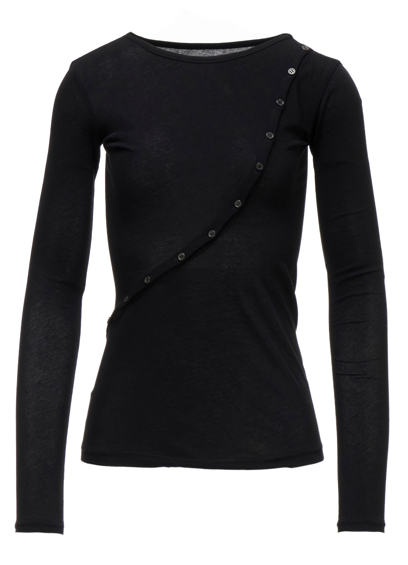 HIGH TWISTED SINGLE JERSEY DIGONAL BUTTON LONG SLV T