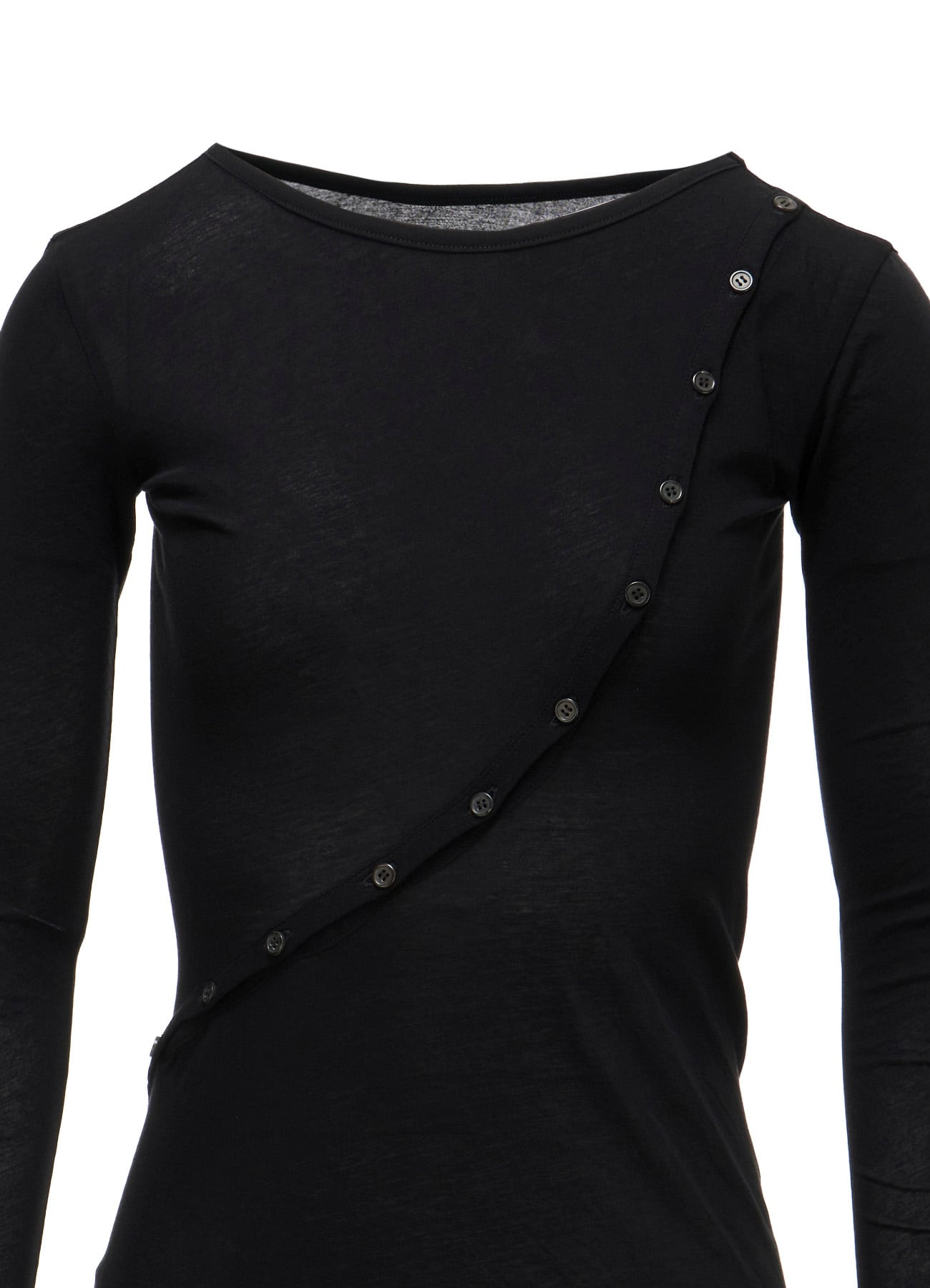 HIGH TWISTED SINGLE JERSEY DIGONAL BUTTON LONG SLV T