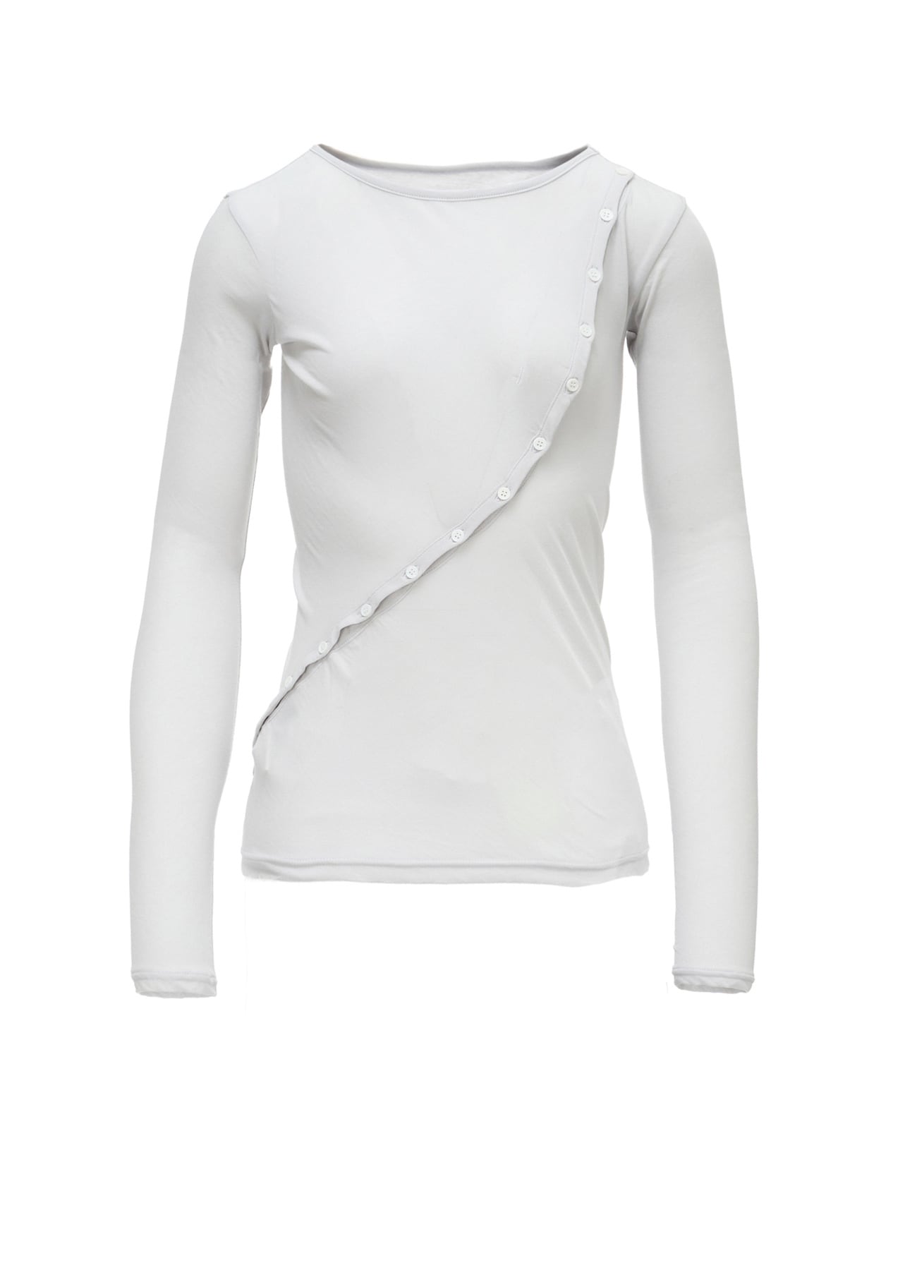 HIGH TWISTED SINGLE JERSEY DIGONAL BUTTON LONG SLV T