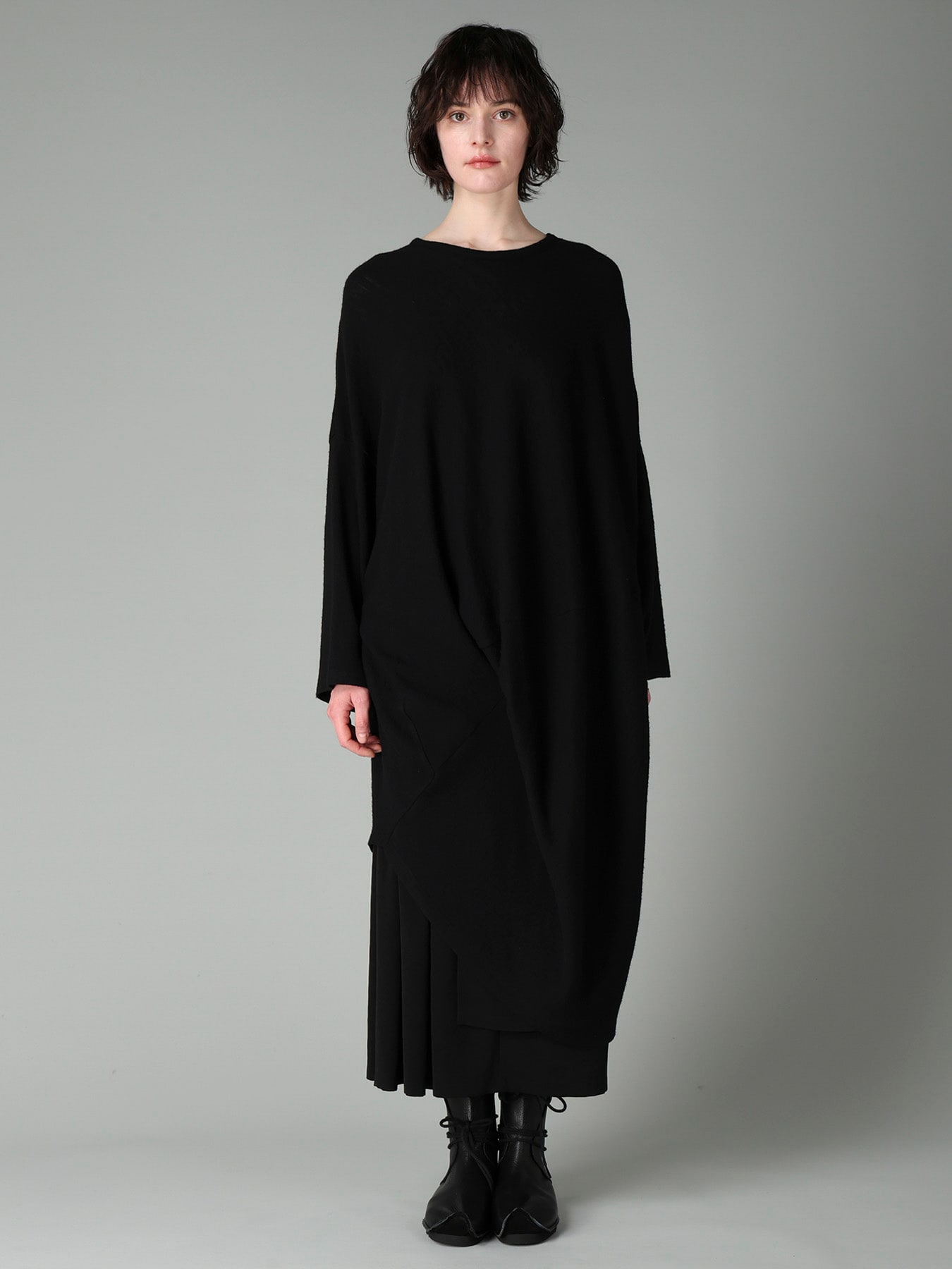 AIRY SPUN LIGHT MILLED DRAPED DRESS