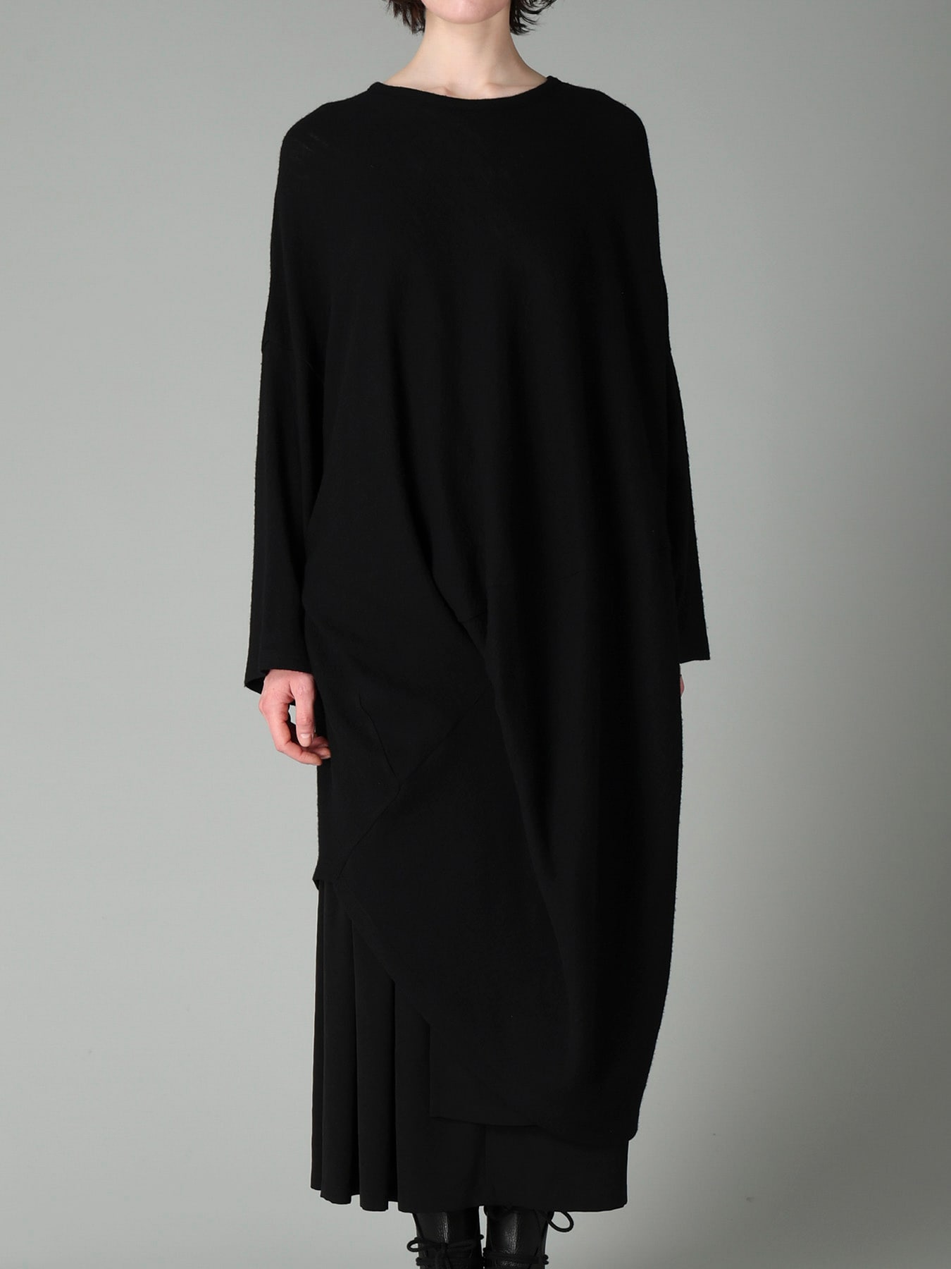 AIRY SPUN LIGHT MILLED DRAPED DRESS