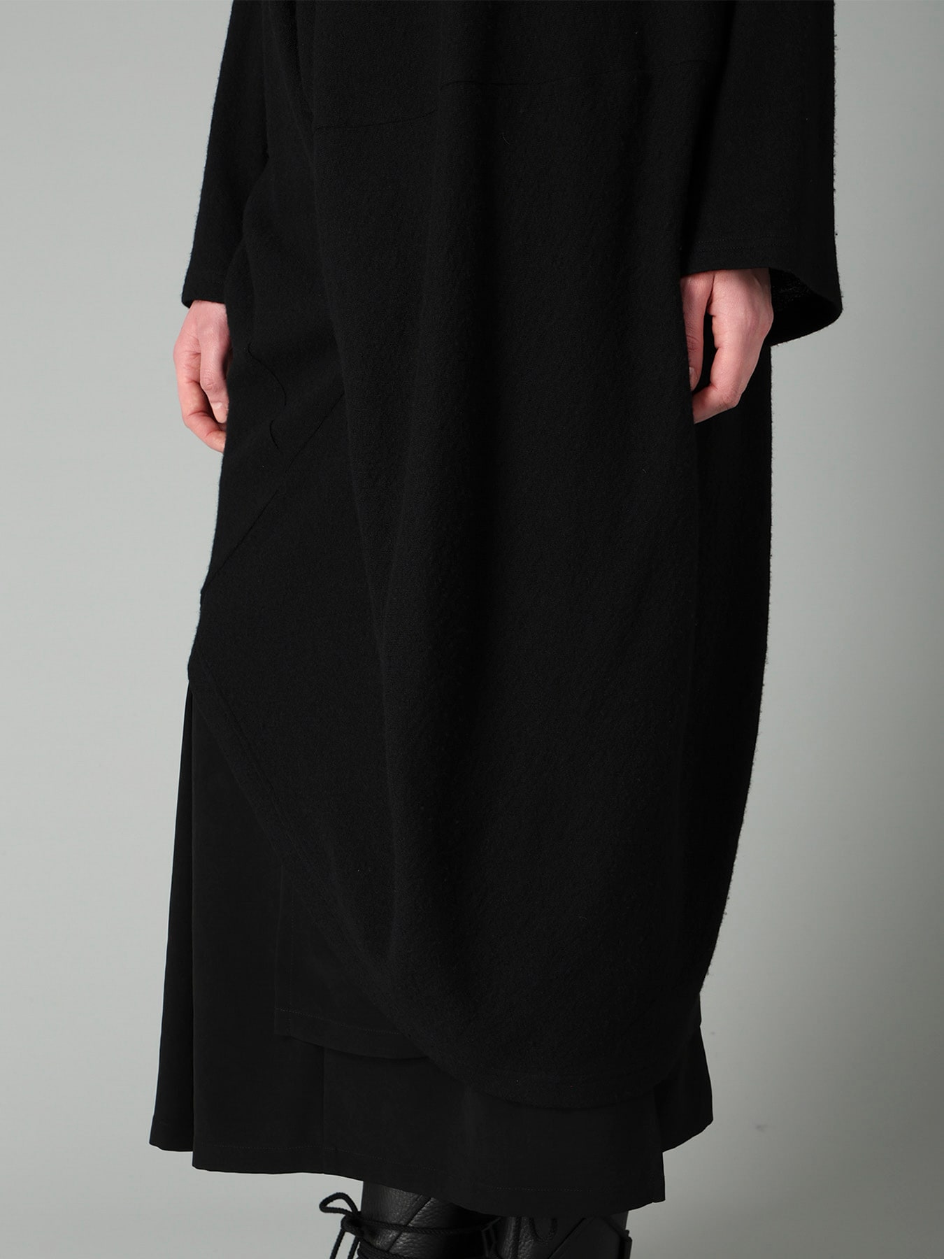 AIRY SPUN LIGHT MILLED DRAPED DRESS