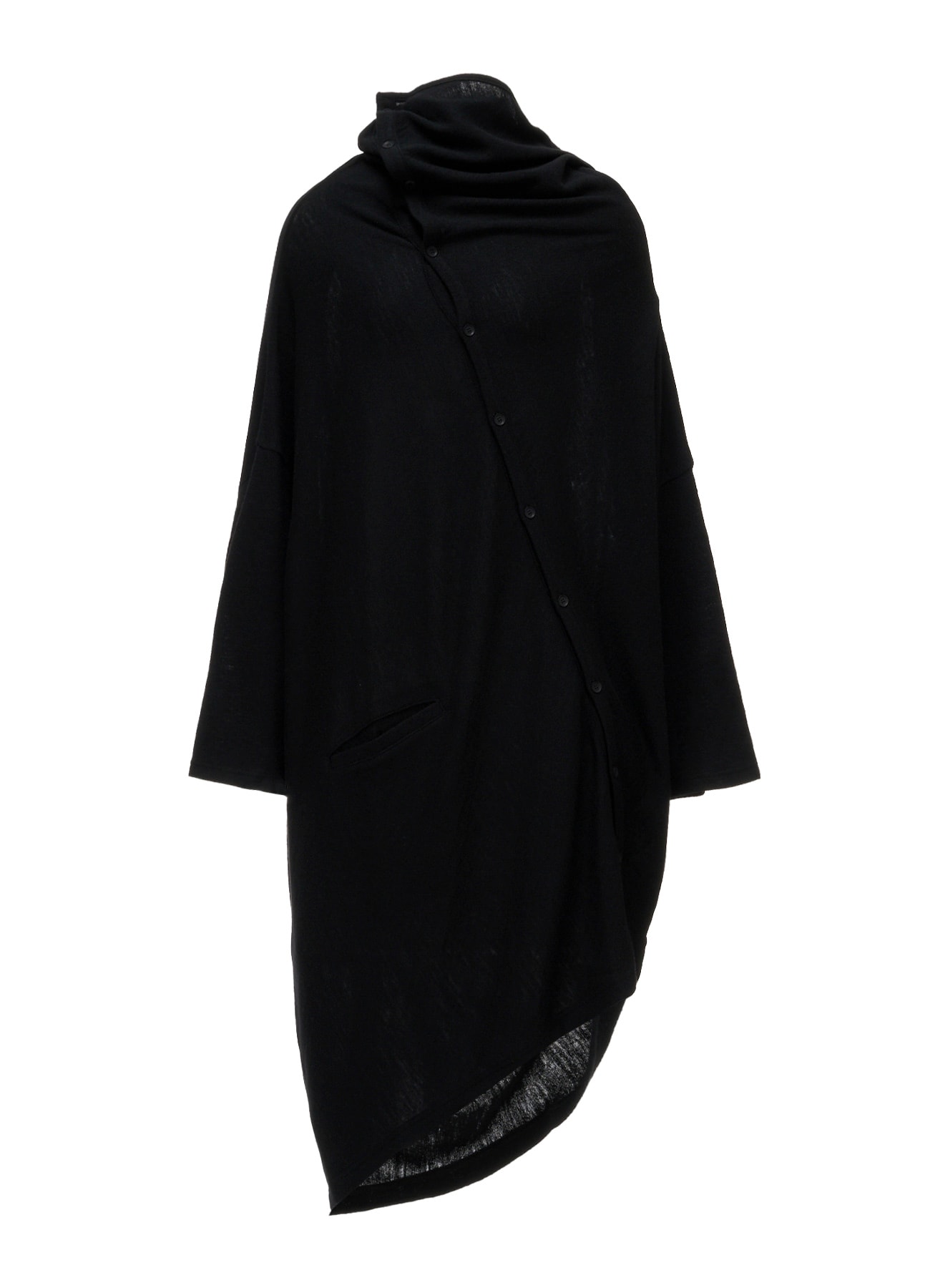 AIRY SPUN LIGHT MILLED DIAGONAL BUTTON COAT