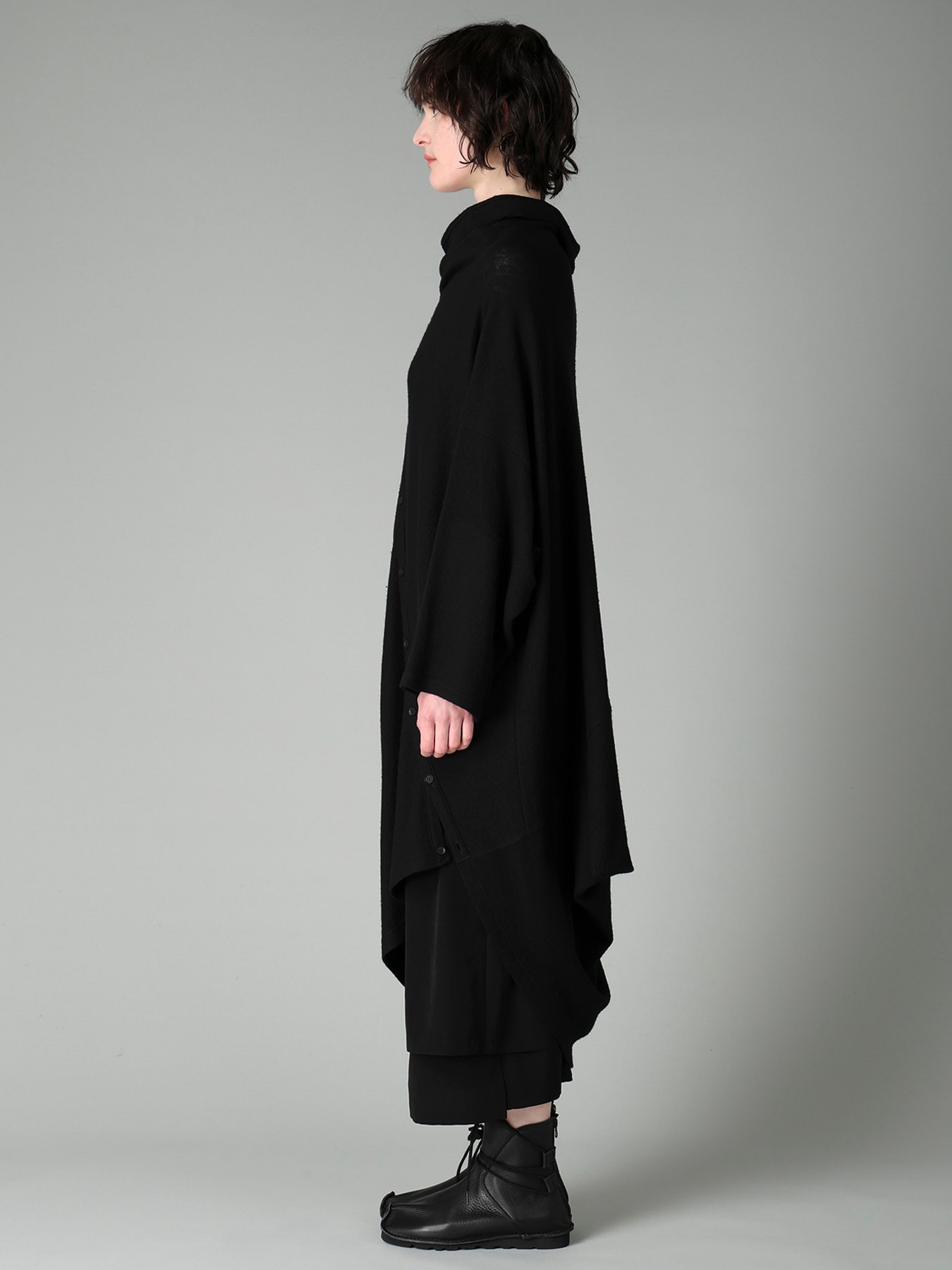 AIRY SPUN LIGHT MILLED DIAGONAL BUTTON COAT