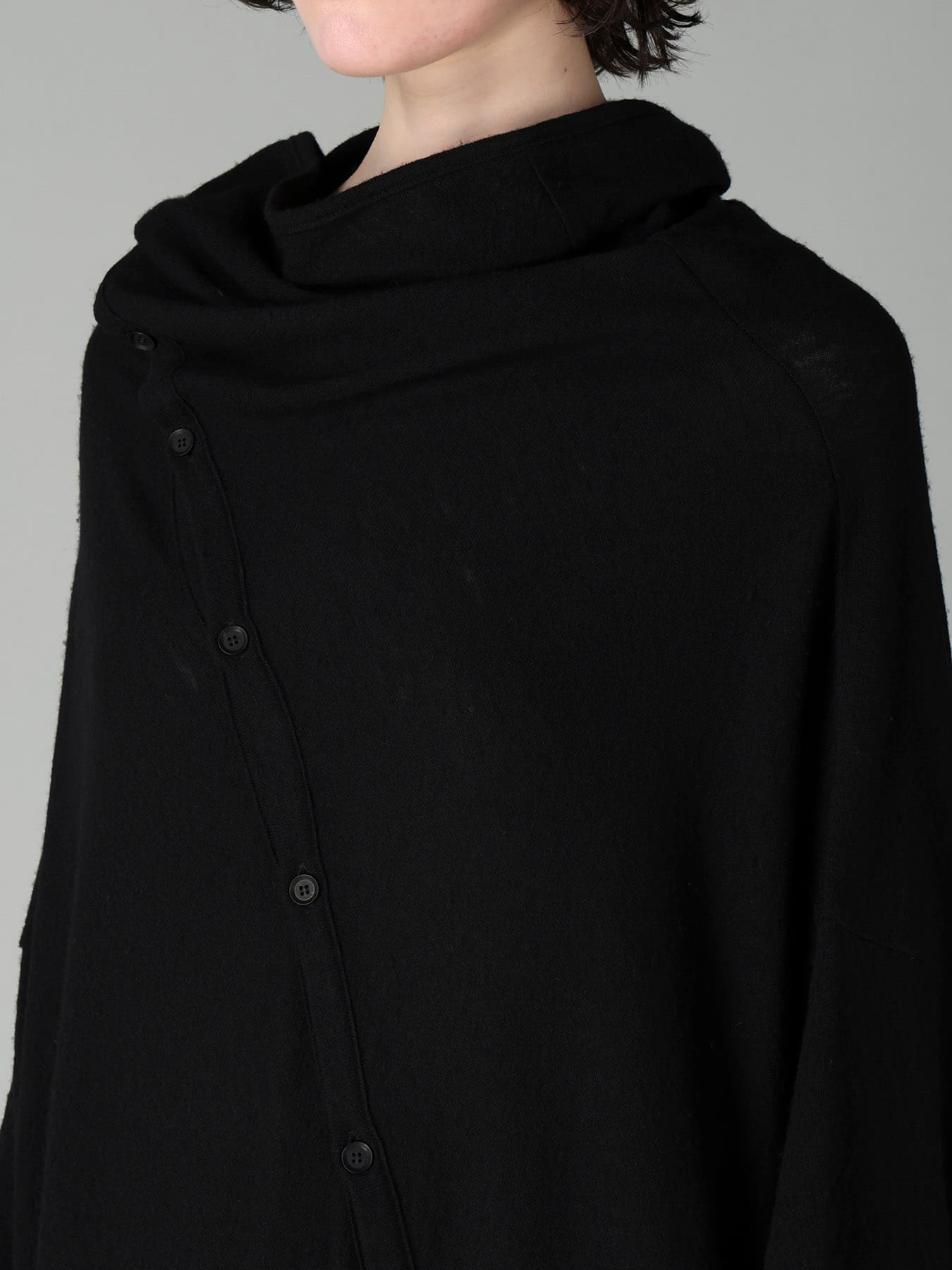 AIRY SPUN LIGHT MILLED DIAGONAL BUTTON COAT