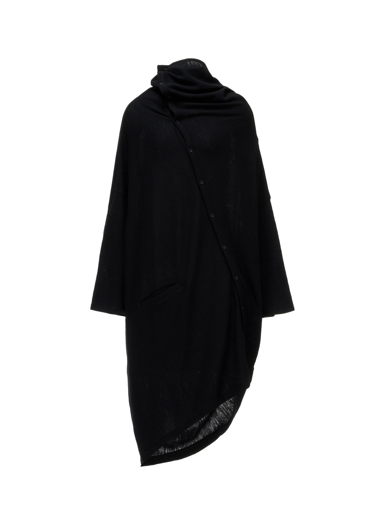 AIRY SPUN LIGHT MILLED DIAGONAL BUTTON COAT