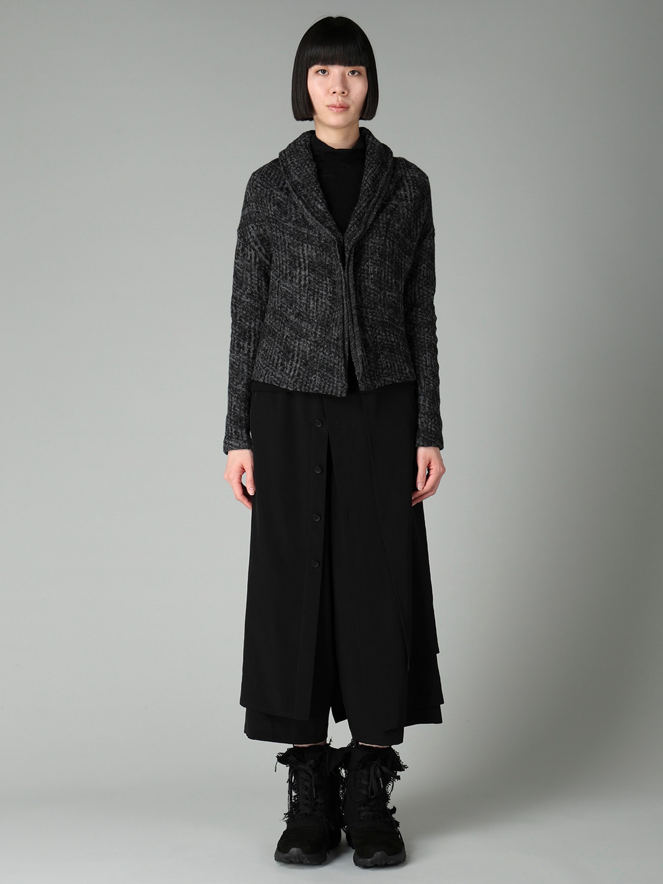 MILLING GLEN CHECK JQ DRAPED CARDIGAN