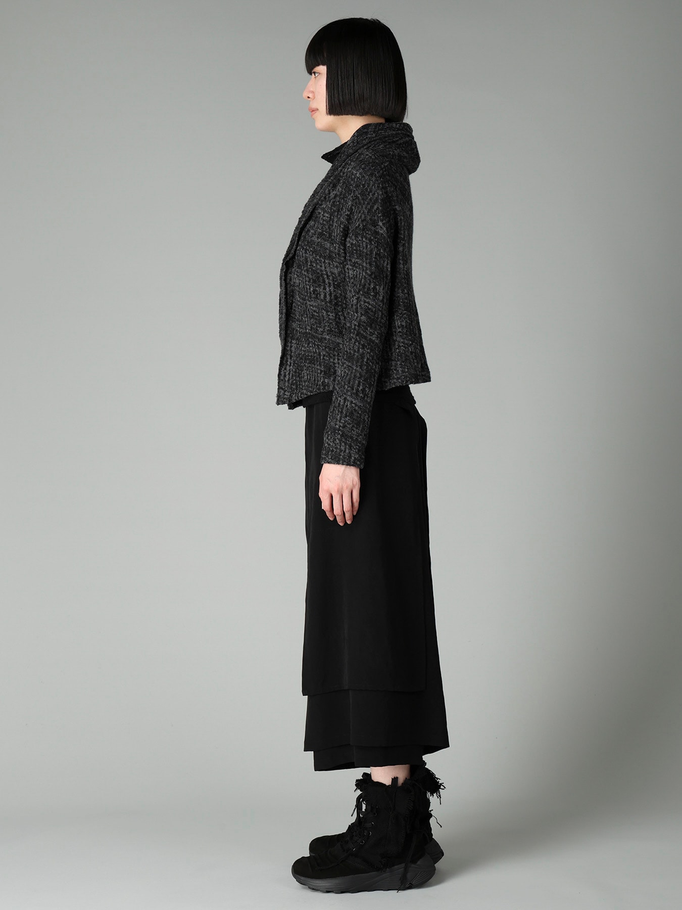 MILLING GLEN CHECK JQ DRAPED CARDIGAN