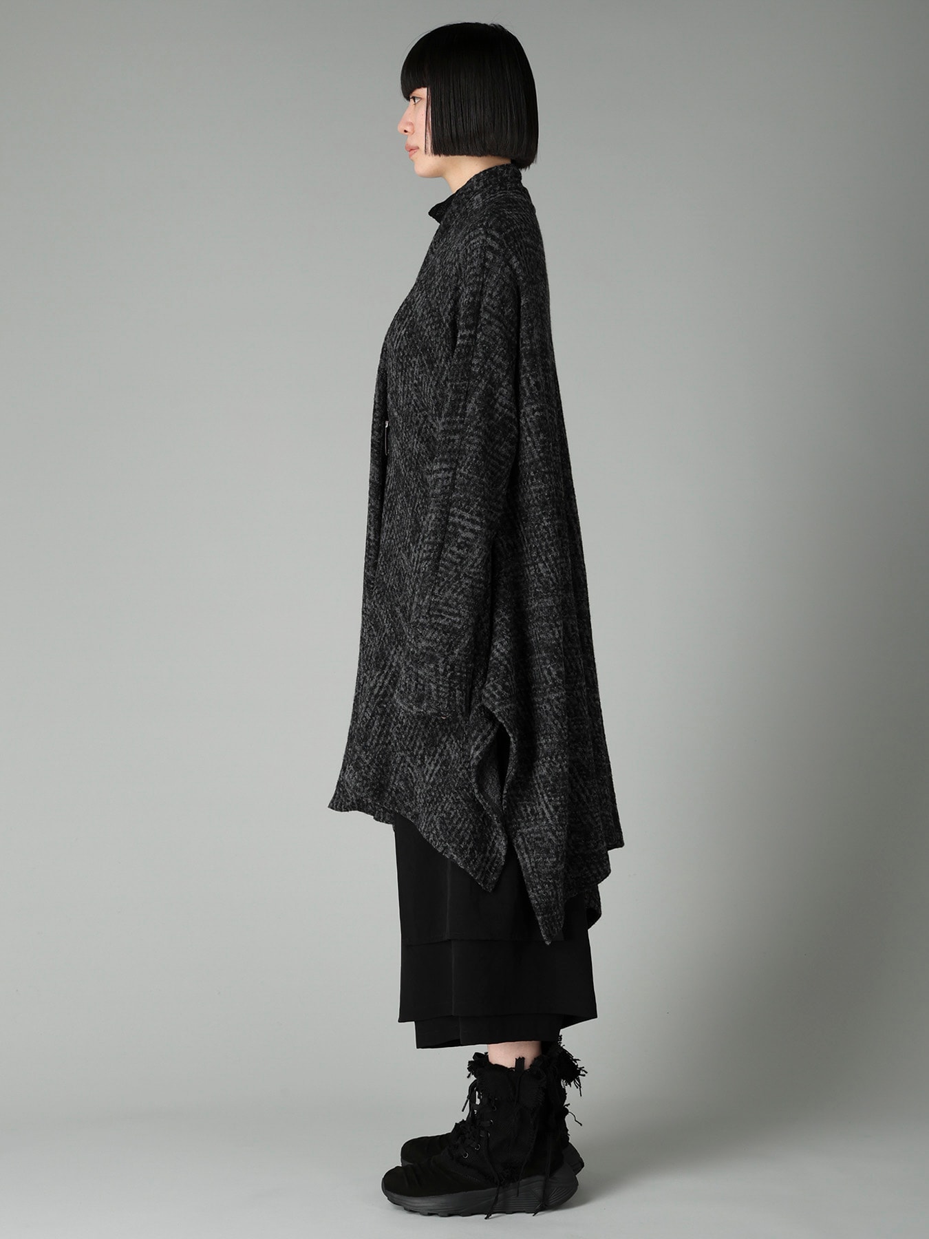 MILLING GLEN CHECK JQ DRAPED LONG CARDIGAN