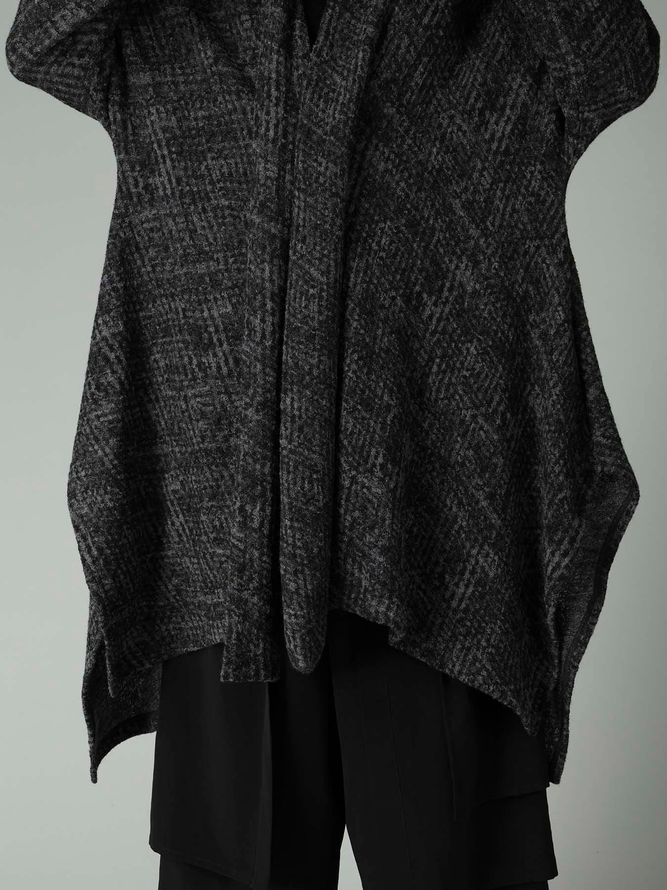 MILLING GLEN CHECK JQ DRAPED LONG CARDIGAN