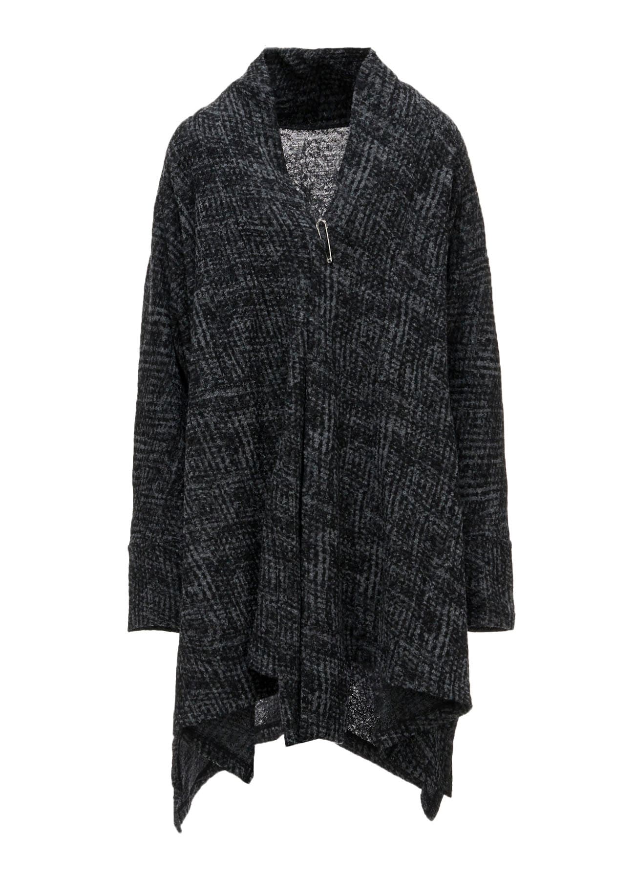 MILLING GLEN CHECK JQ DRAPED LONG CARDIGAN