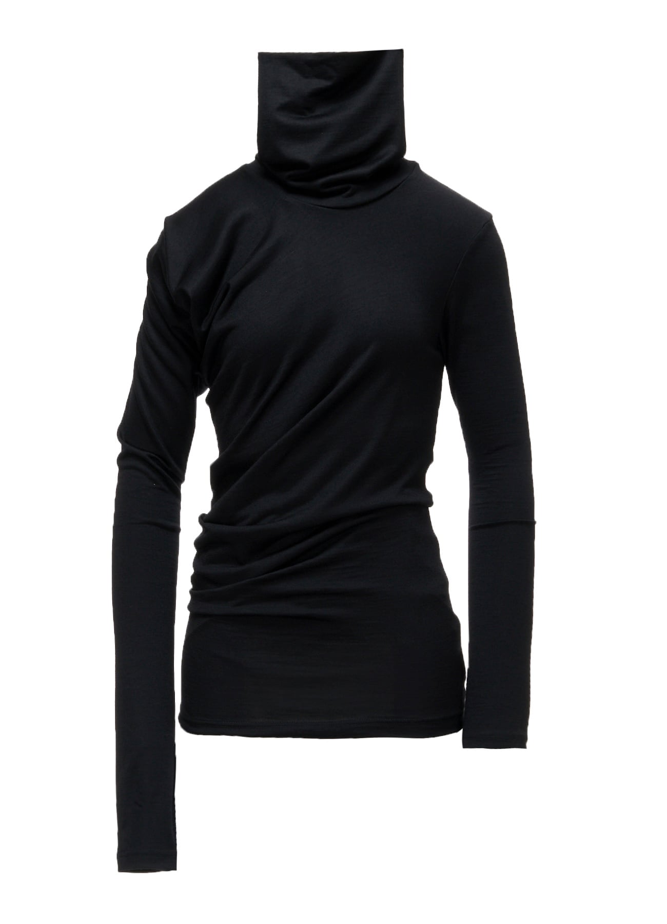 100S WOOL SINGLE GATHERED HIGHNECK T