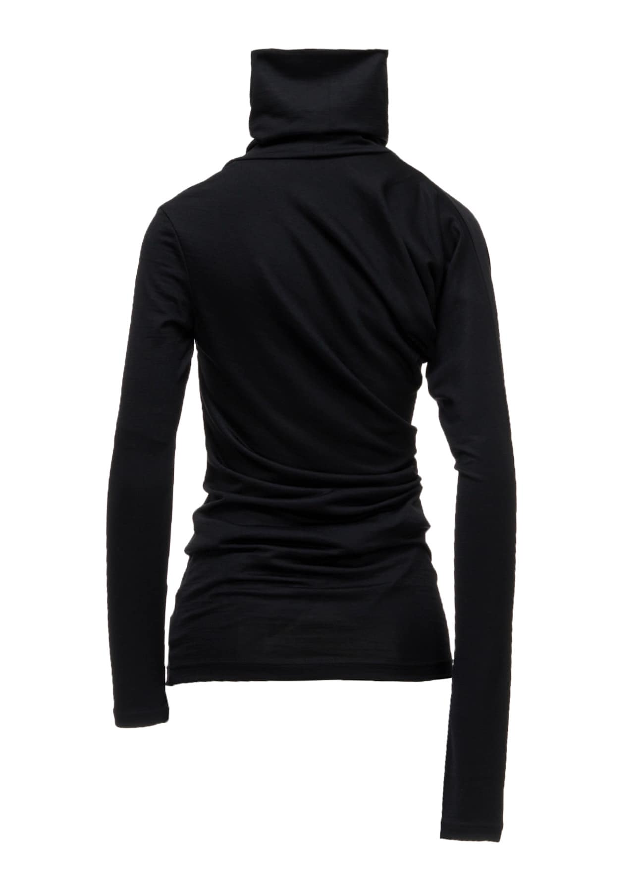 100S WOOL SINGLE GATHERED HIGHNECK T