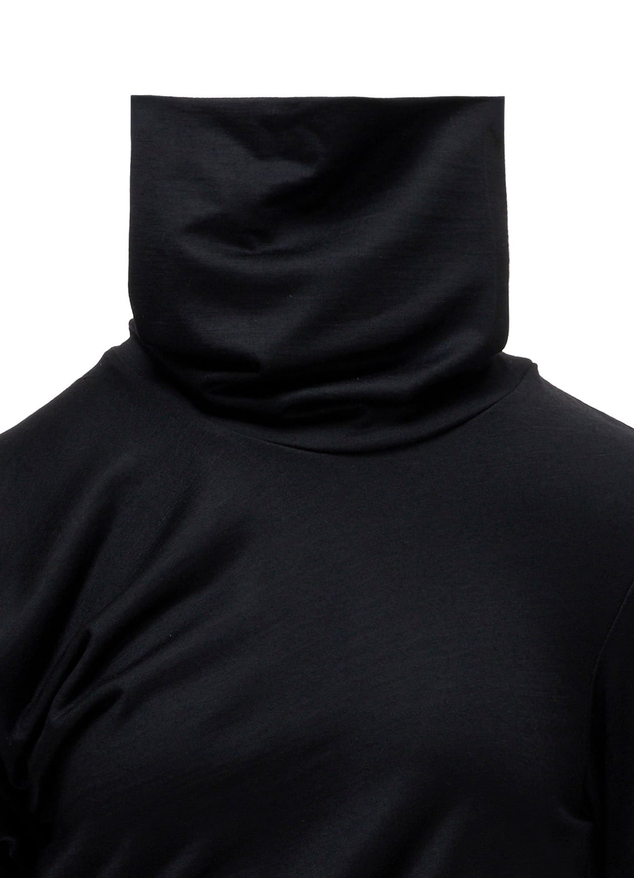 100S WOOL SINGLE GATHERED HIGHNECK T
