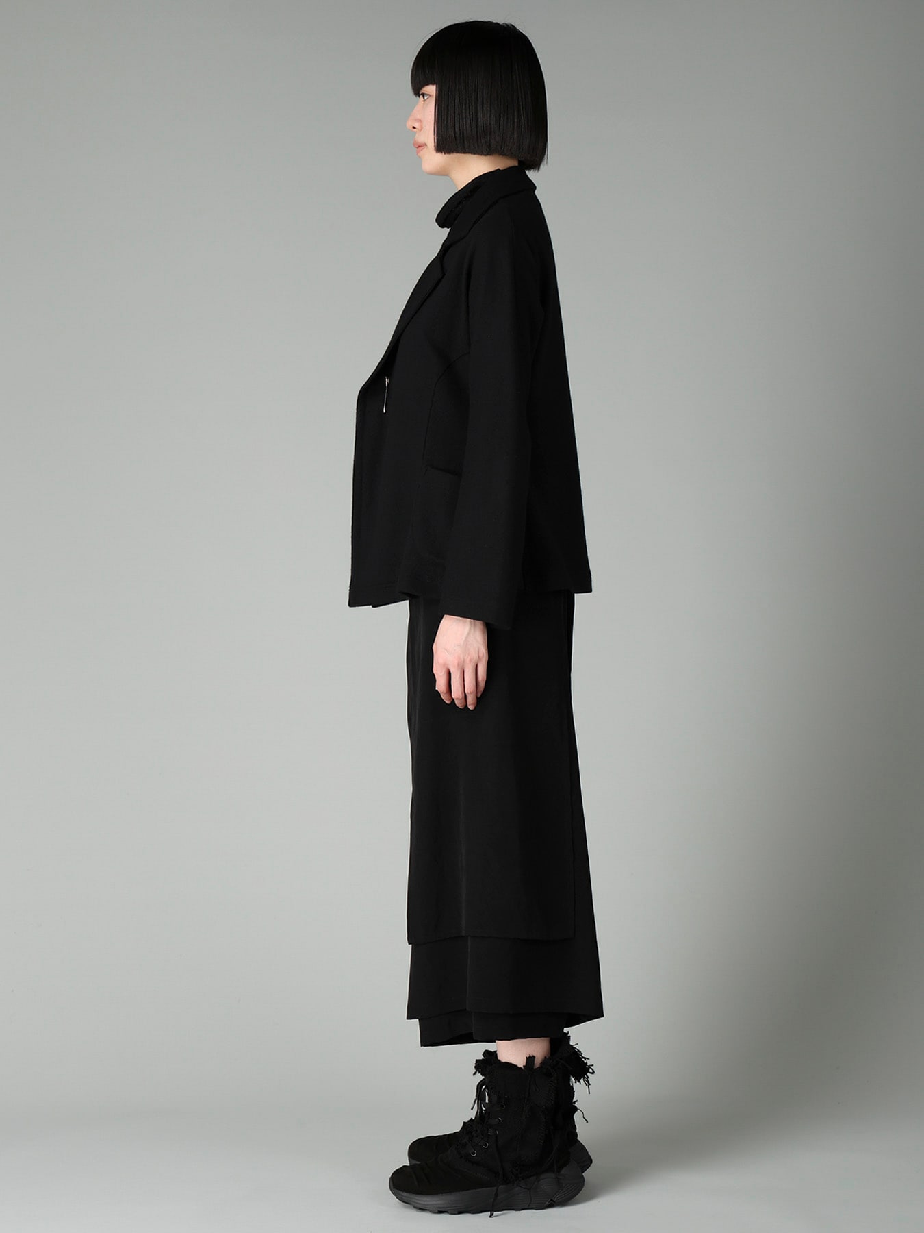 WOOLEN SINGLE JERSEY FLARE JACKET