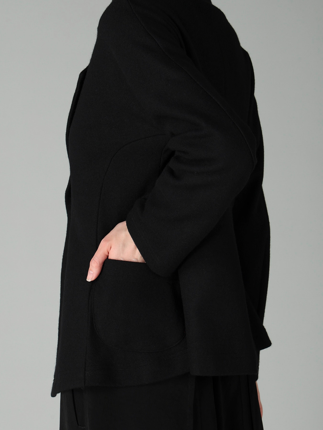 WOOLEN SINGLE JERSEY FLARE JACKET