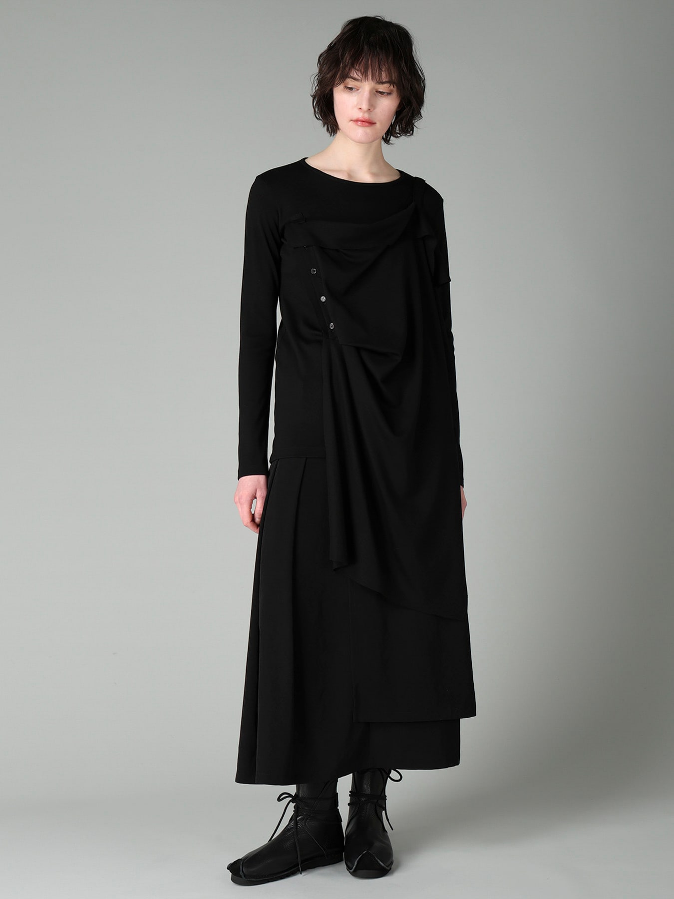 WOOL SMOOTH INTERLOCK STRAP LAYERED T