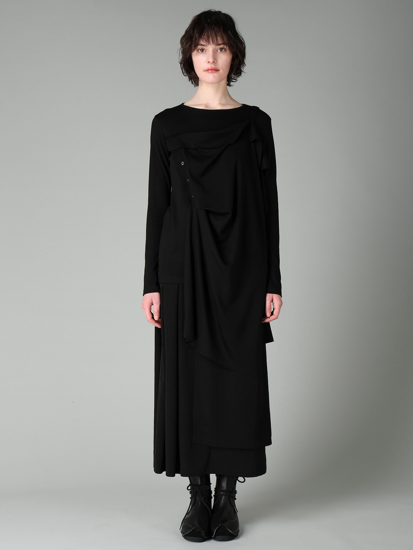 WOOL SMOOTH INTERLOCK STRAP LAYERED T