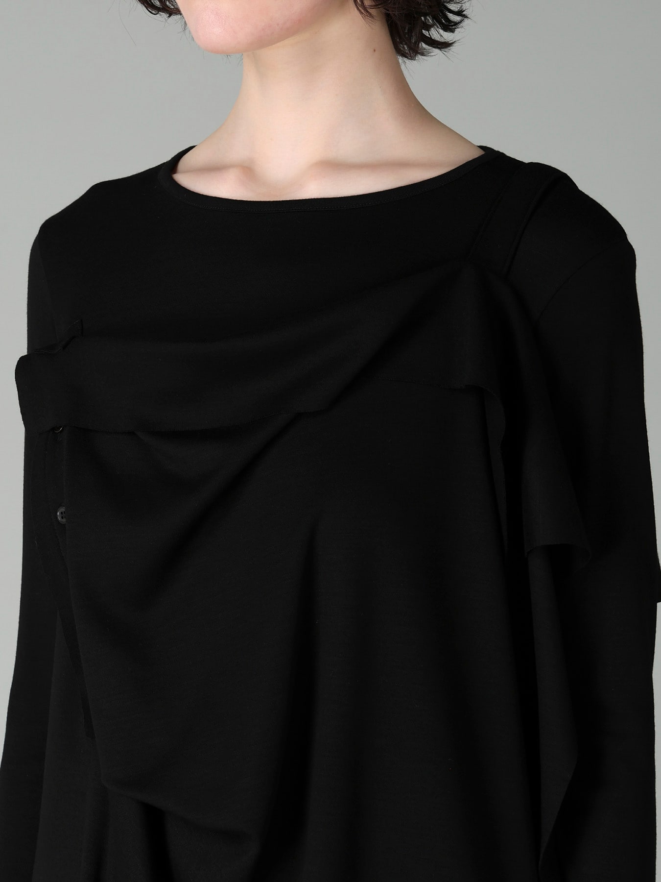WOOL SMOOTH INTERLOCK STRAP LAYERED T