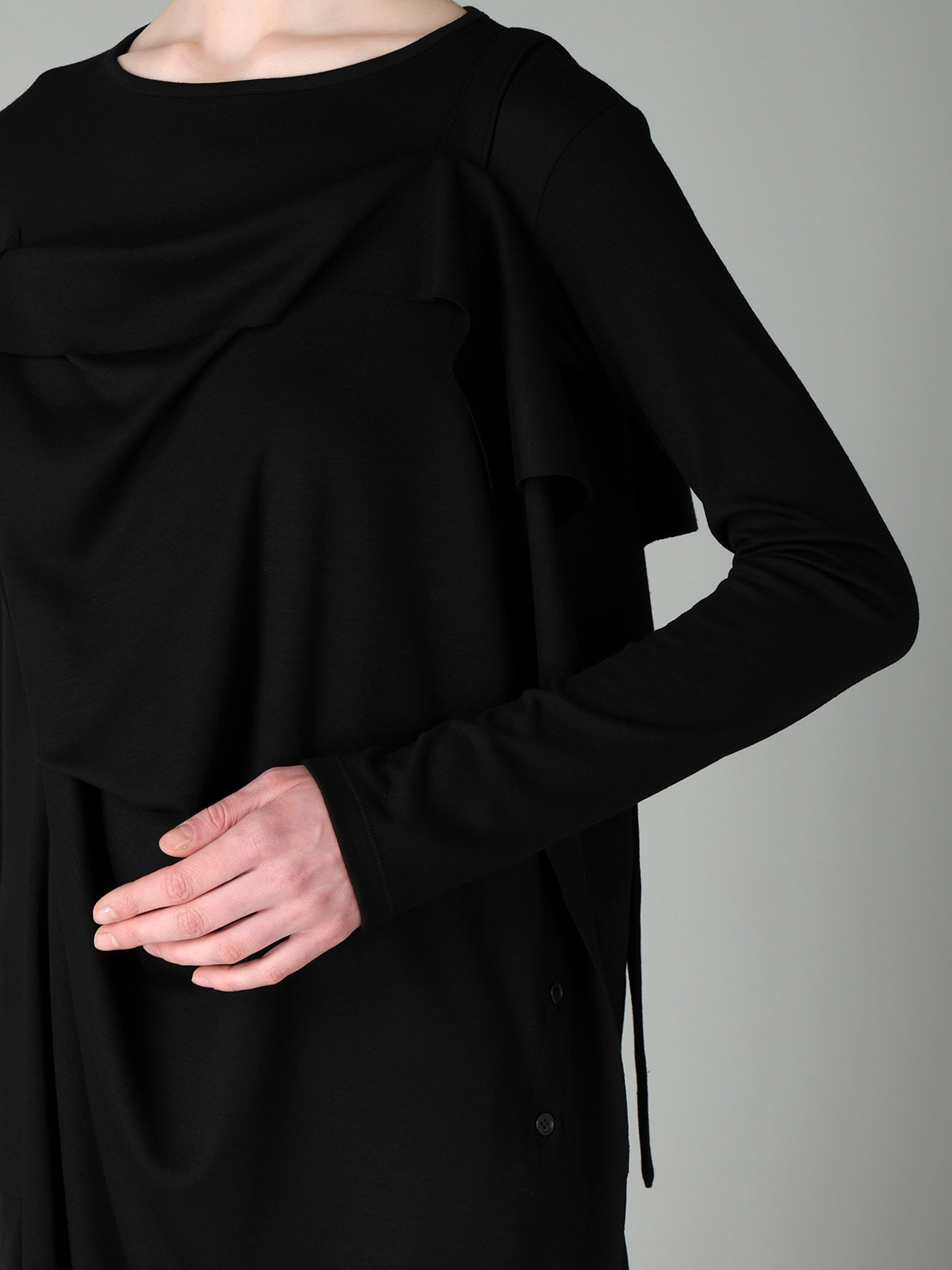 WOOL SMOOTH INTERLOCK STRAP LAYERED T