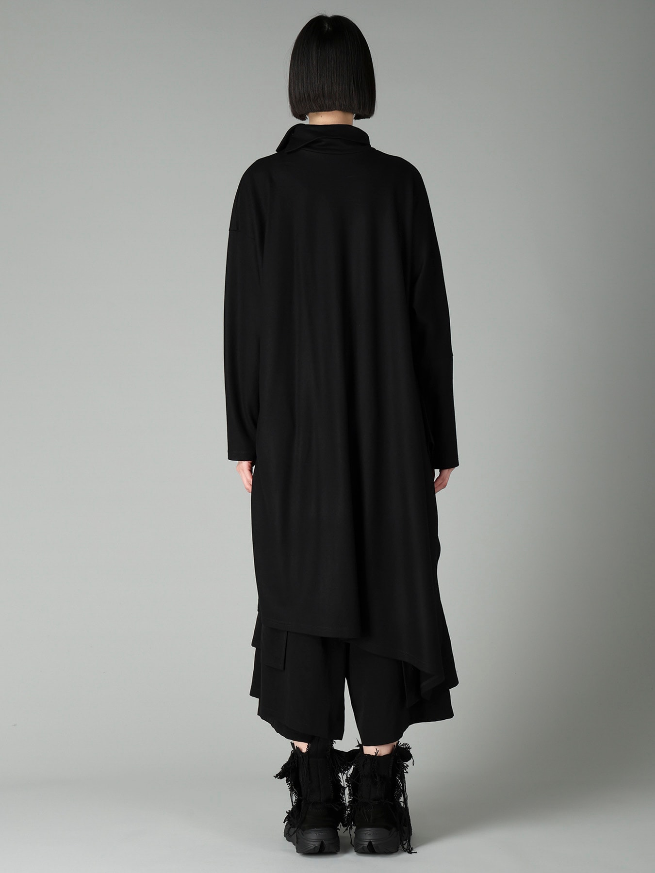 MILLED WOOL SINGLE NEEDLE PUNCH DRESS