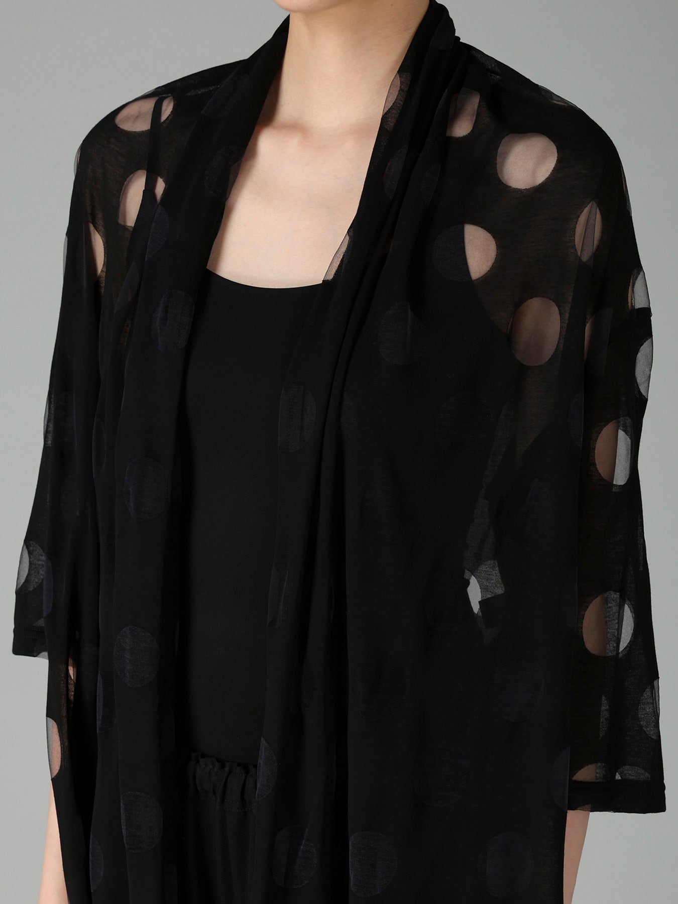 C/NY OPAL SINGLE JERSEY  UNBALANCED CARDIGAN