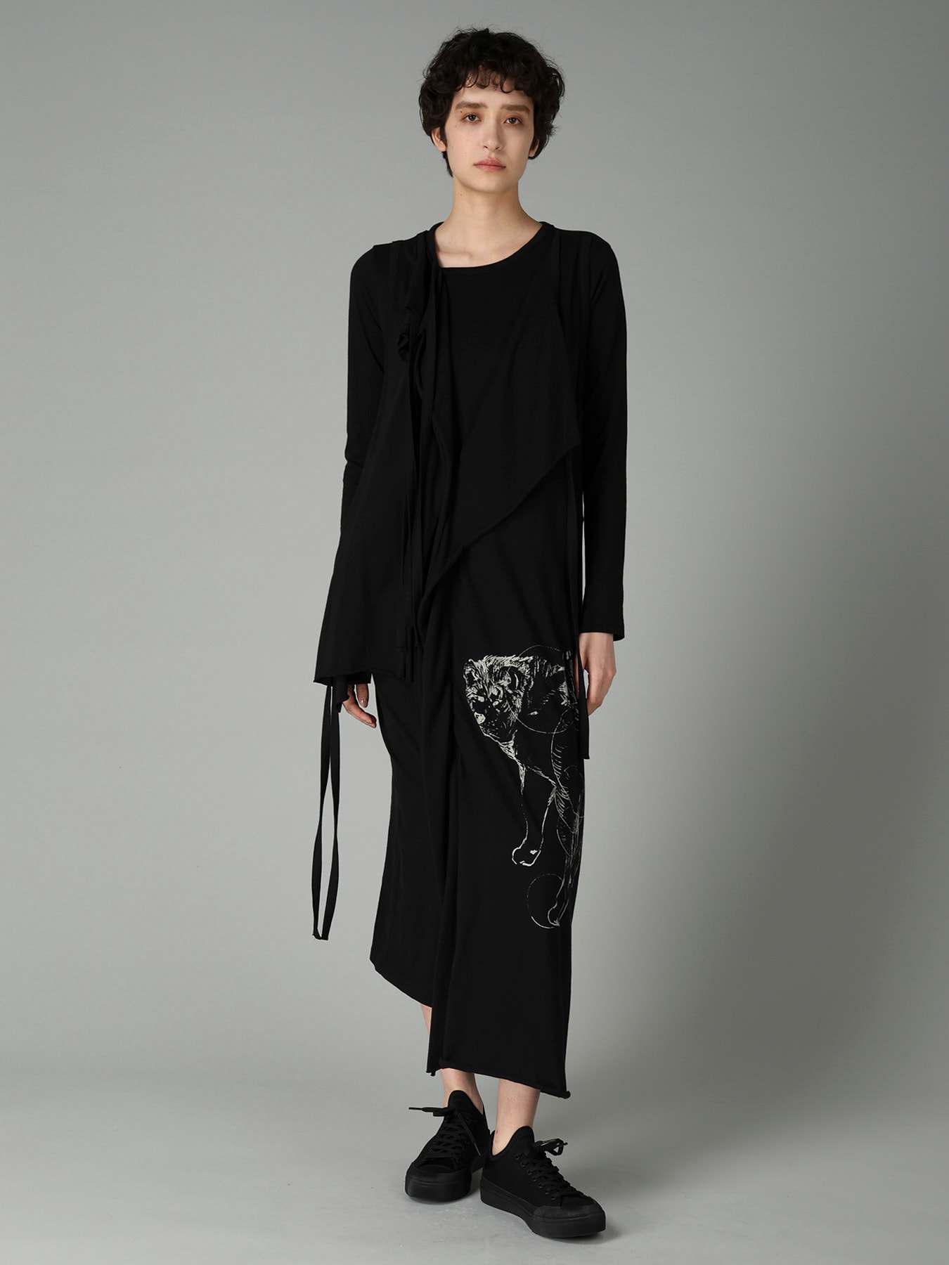COTTON SINGLE JERSEY PRINTED DRESS RIN